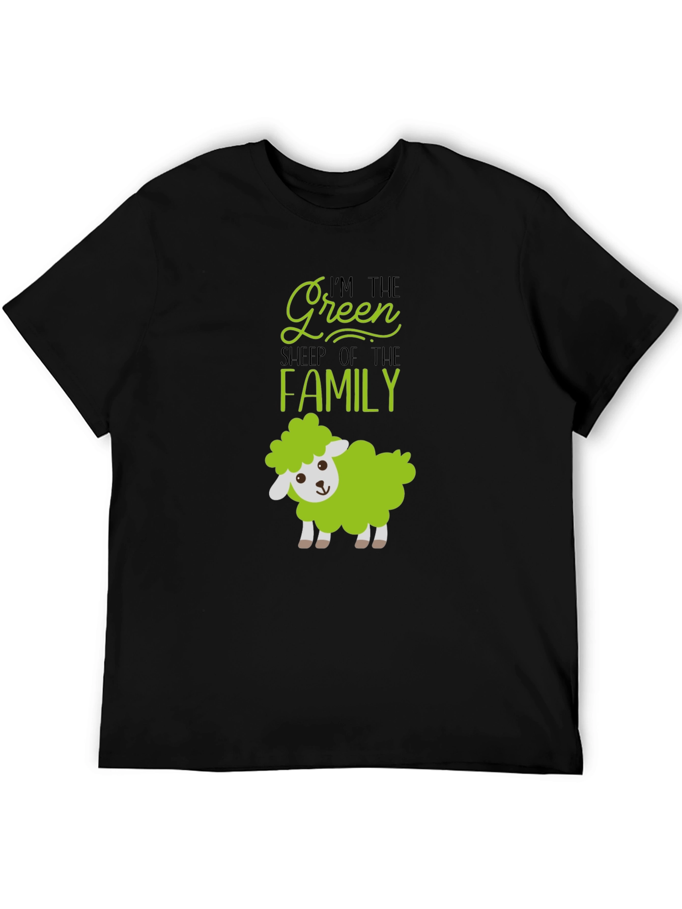Black Green Sheep of the Family T-Shirt view 5