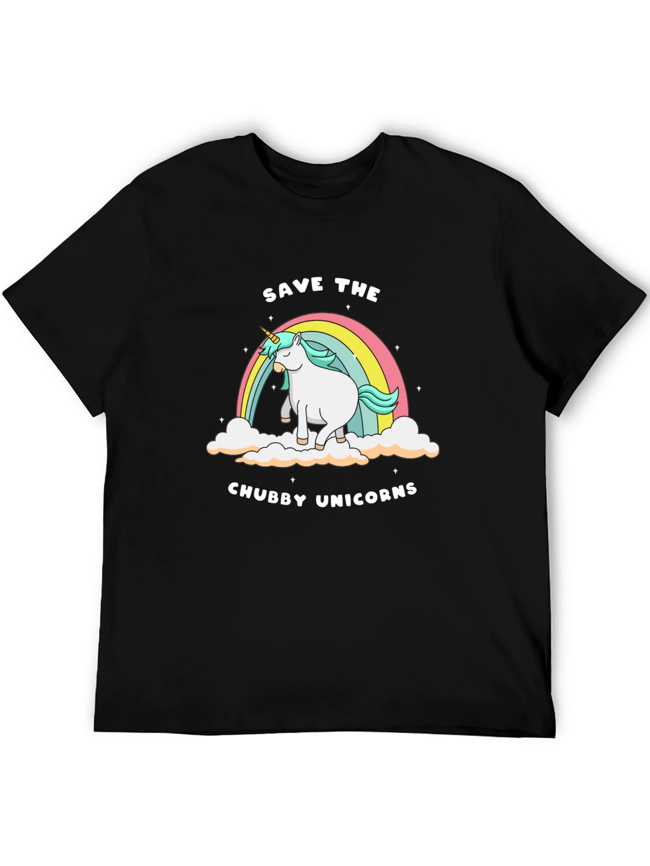 Black Save the Chubby Unicorns Tee view 5