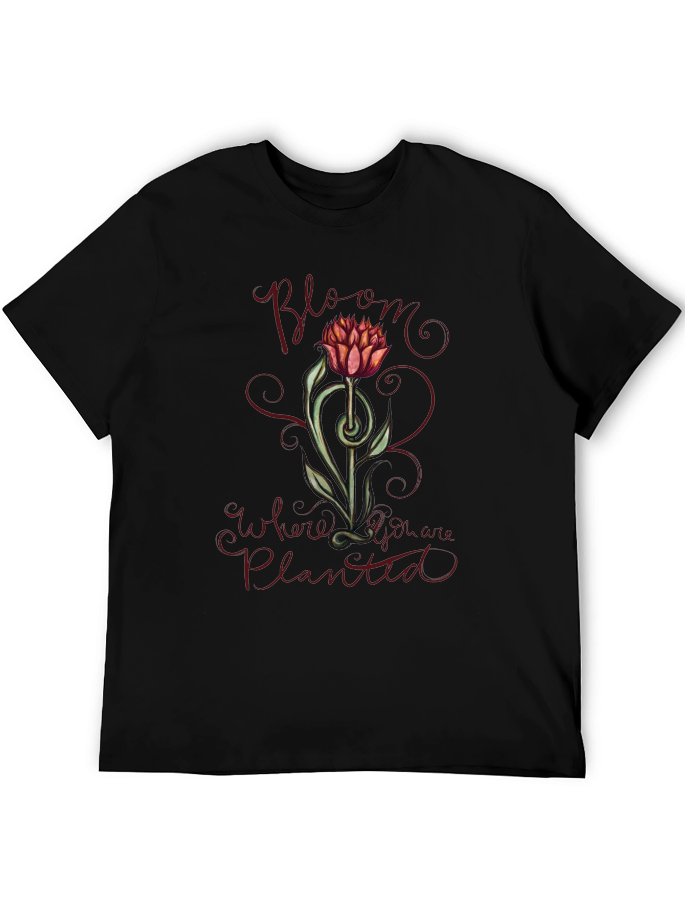 Black Bloom Where You Are Planted Graphic Tee view 5