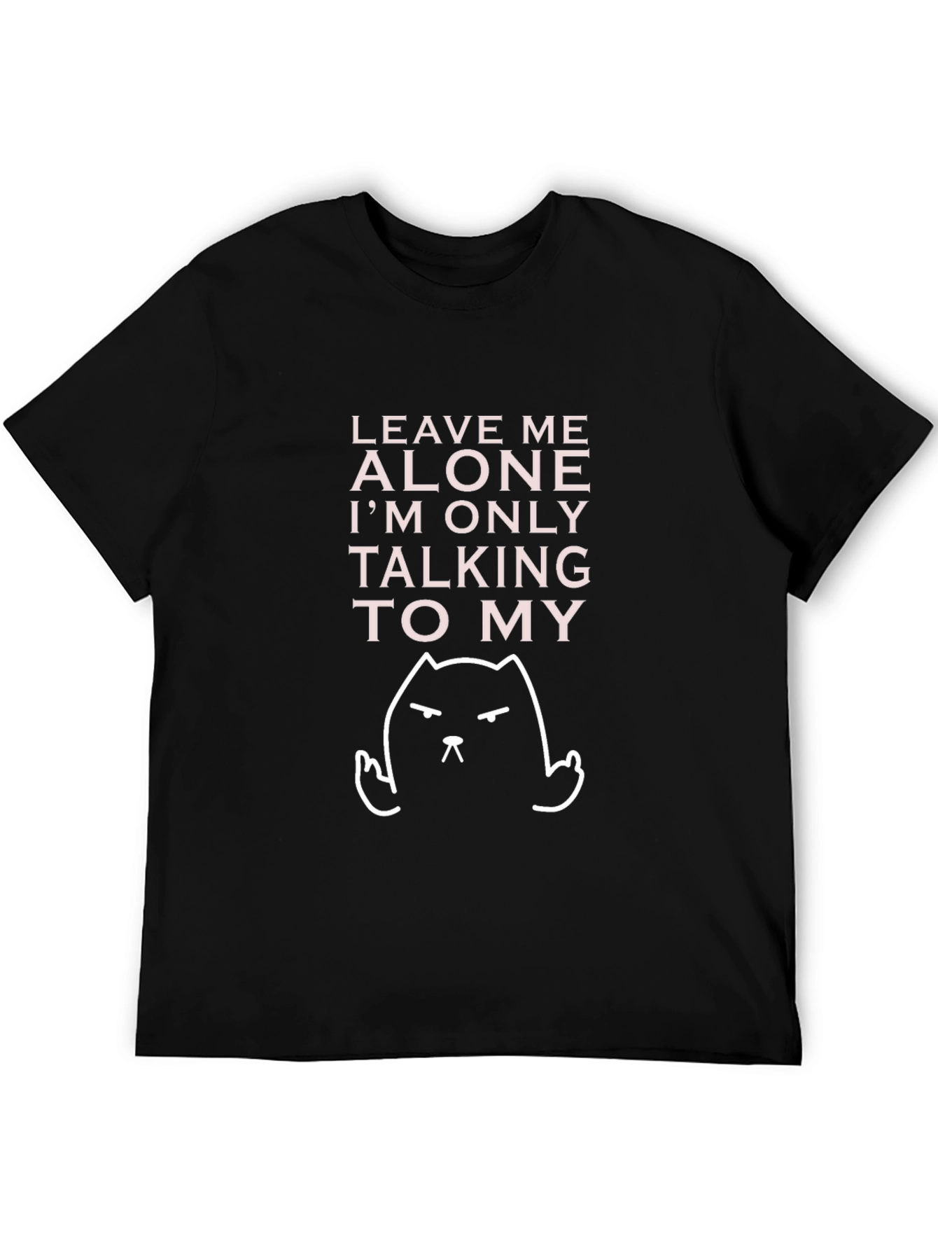Black Leave Me Alone Cat T-Shirt view 5