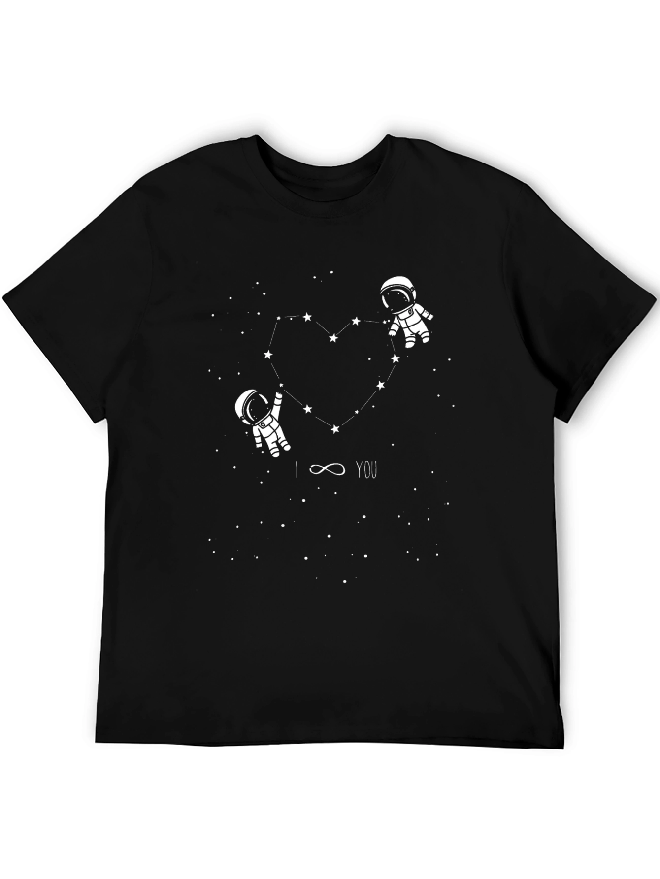 Black Astronaut Love Graphic Tee - Black Cotton T-Shirt view 5
