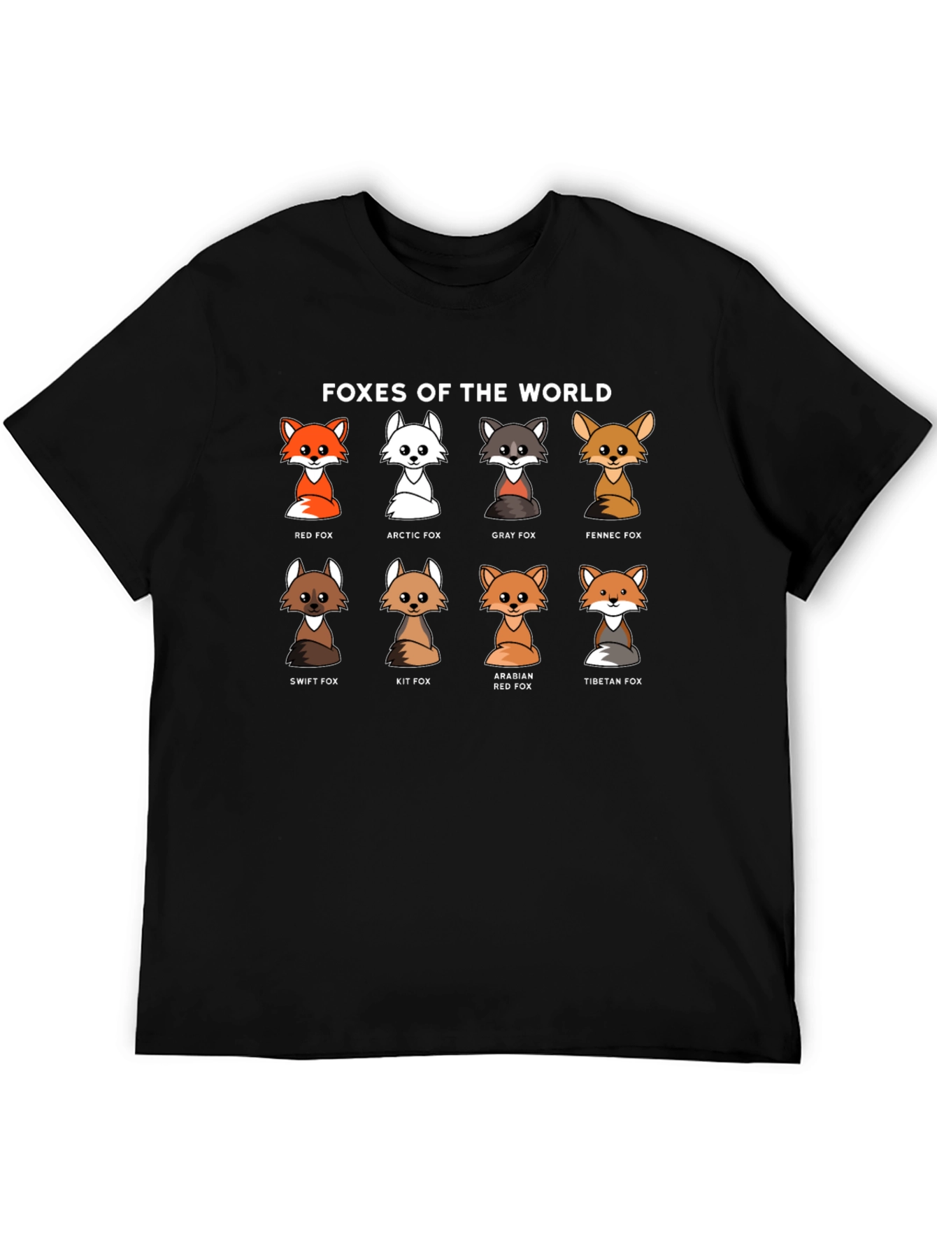 Black Foxes of the World Graphic T-Shirt view 5