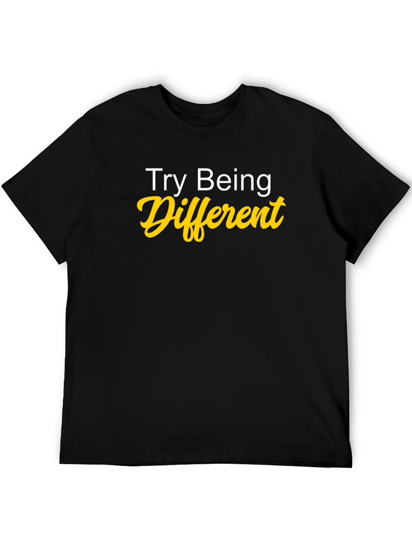 Black Try Being Different Graphic Tee view 5