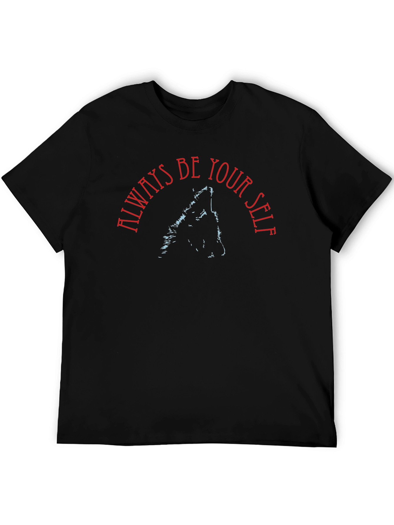 Black Always Be Yourself Wolf T-Shirt - Black view 5