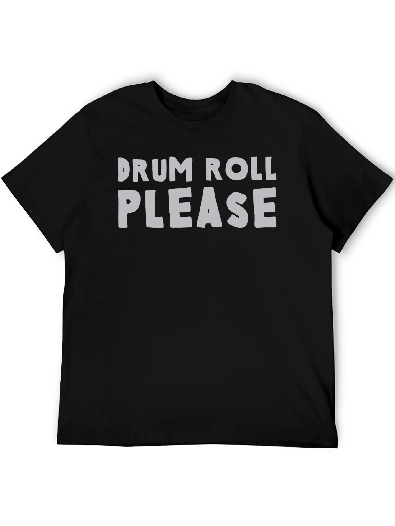Black Drum Roll Please Graphic Tee - Black Cotton T-Shirt view 5