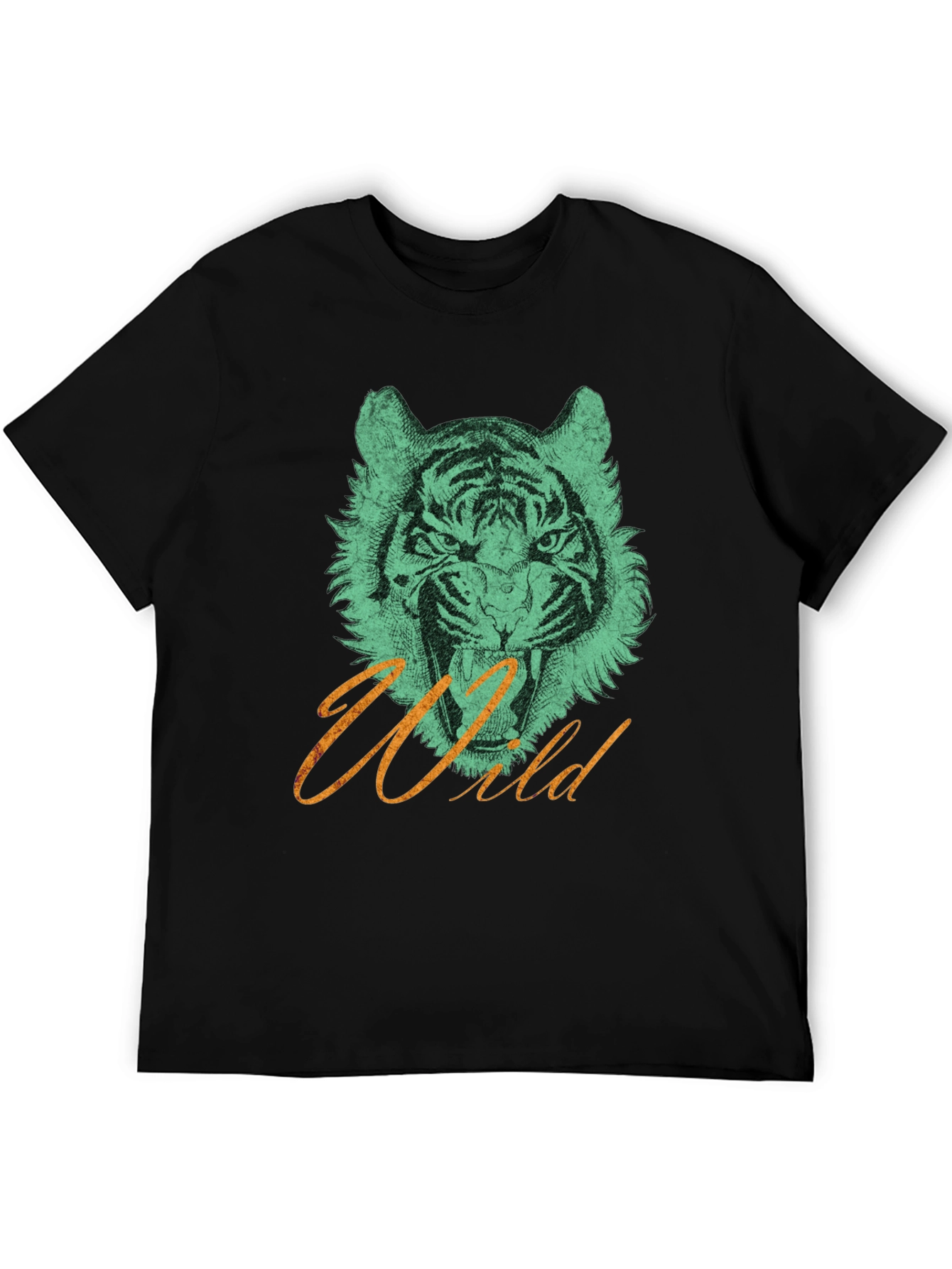 Black Wild Tiger Graphic Tee view 5