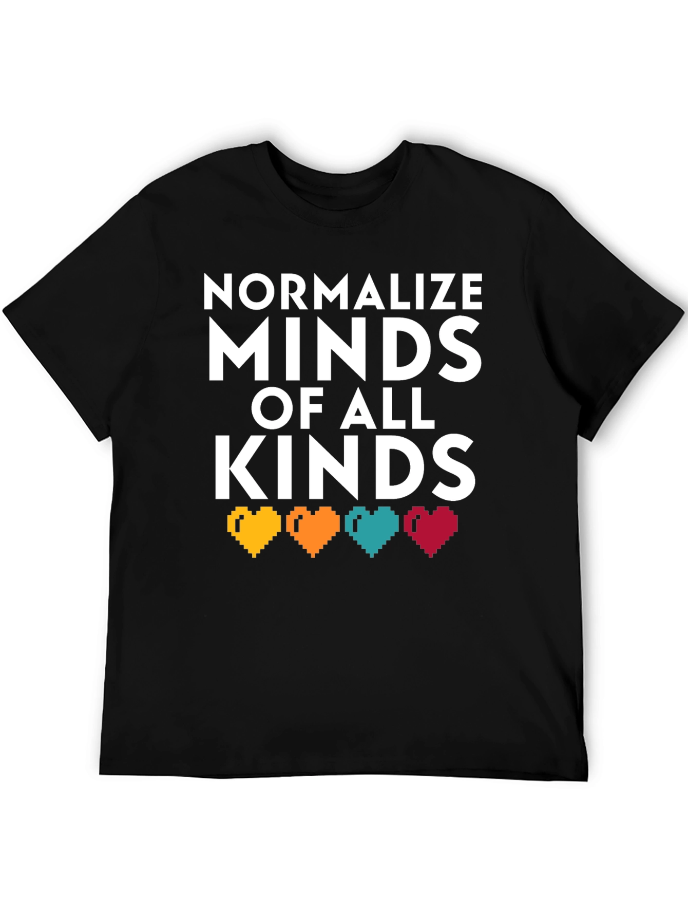 Black Normalize Minds of All Kinds Graphic T-Shirt view 5