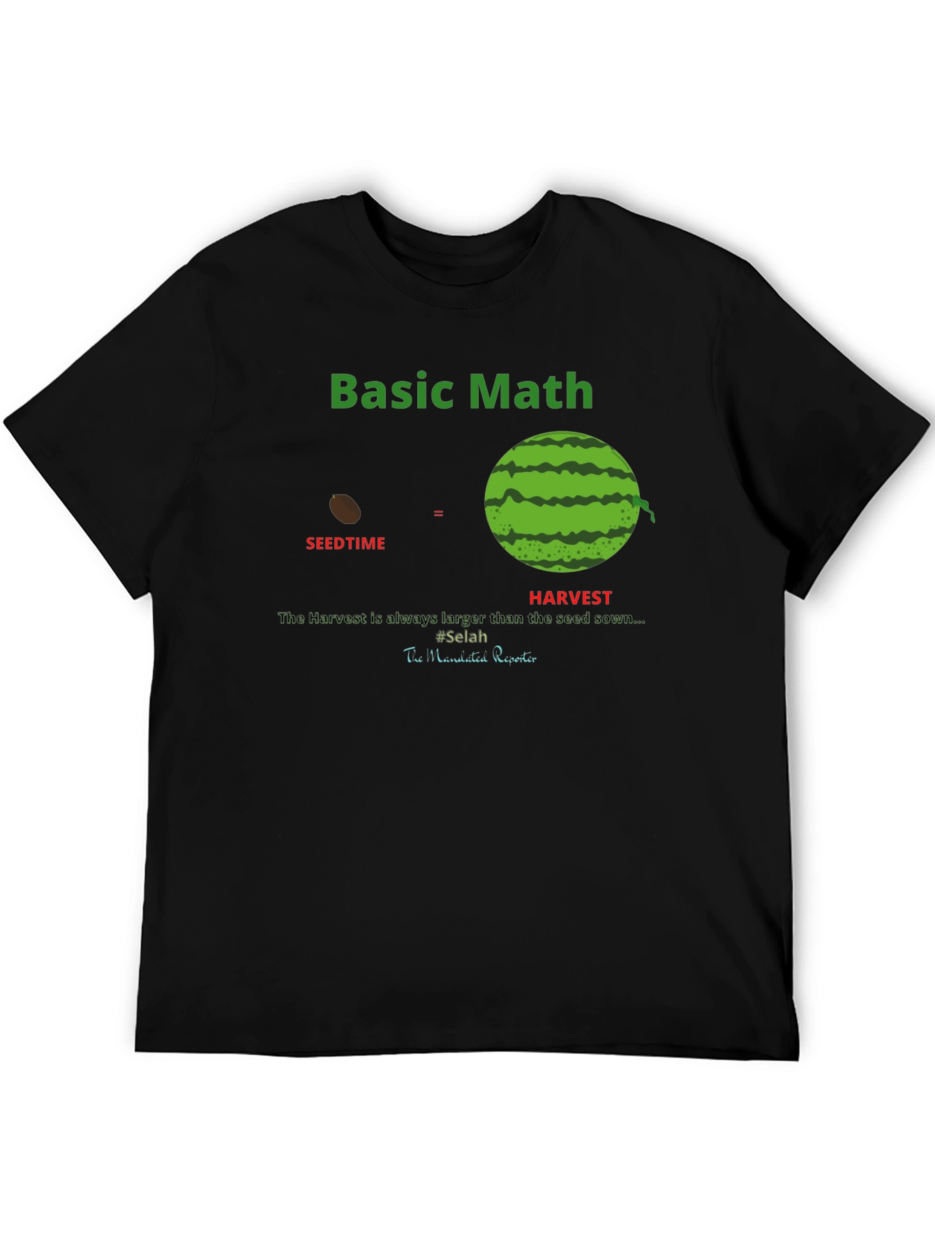 Black Basic Math Seedtime Harvest T-Shirt view 5