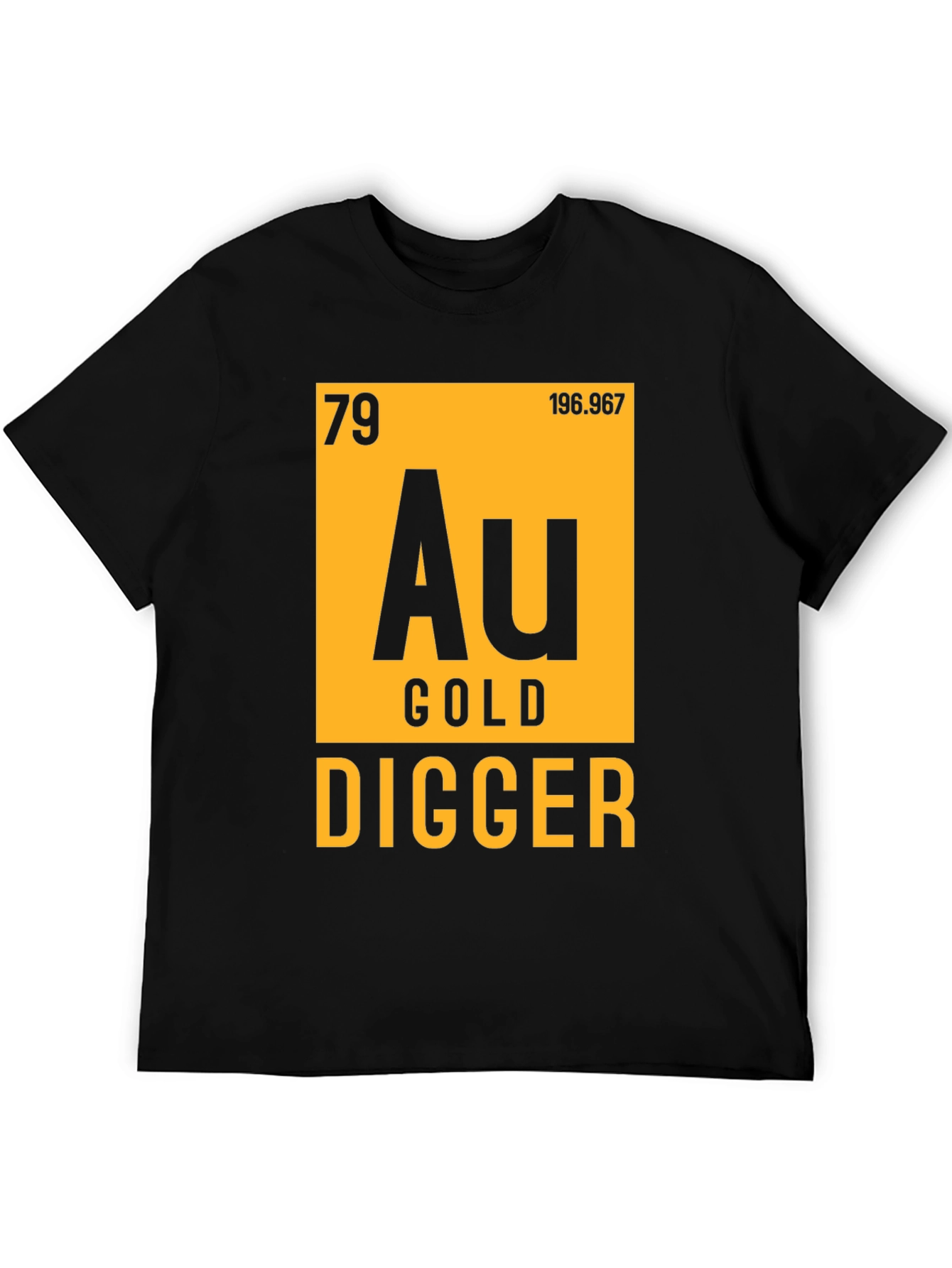 Black Gold Digger T-Shirt - Periodic Table Inspired Novelty Tee view 5