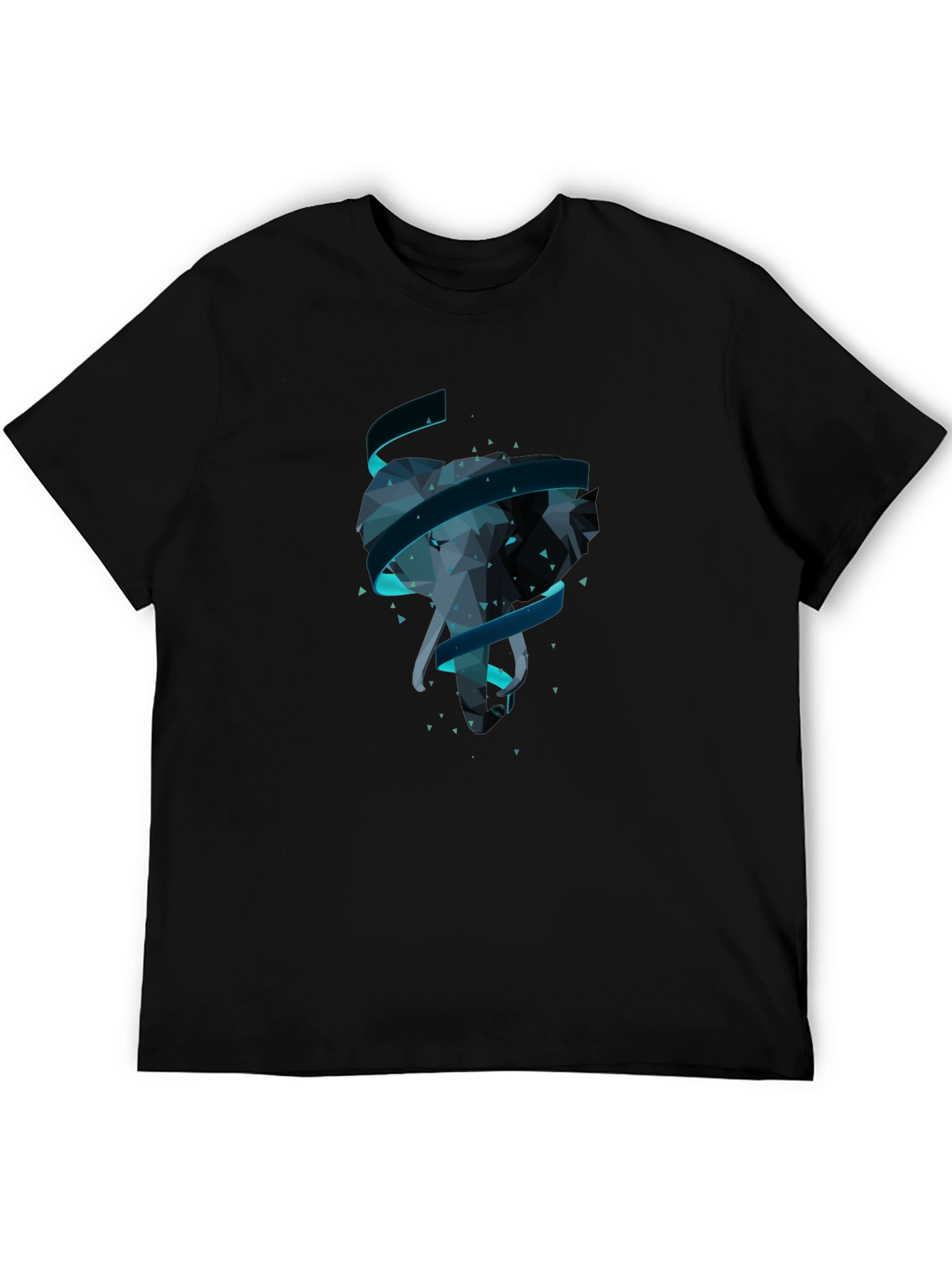 Black Geometric Elephant T-Shirt - Modern Graphic Tee view 5