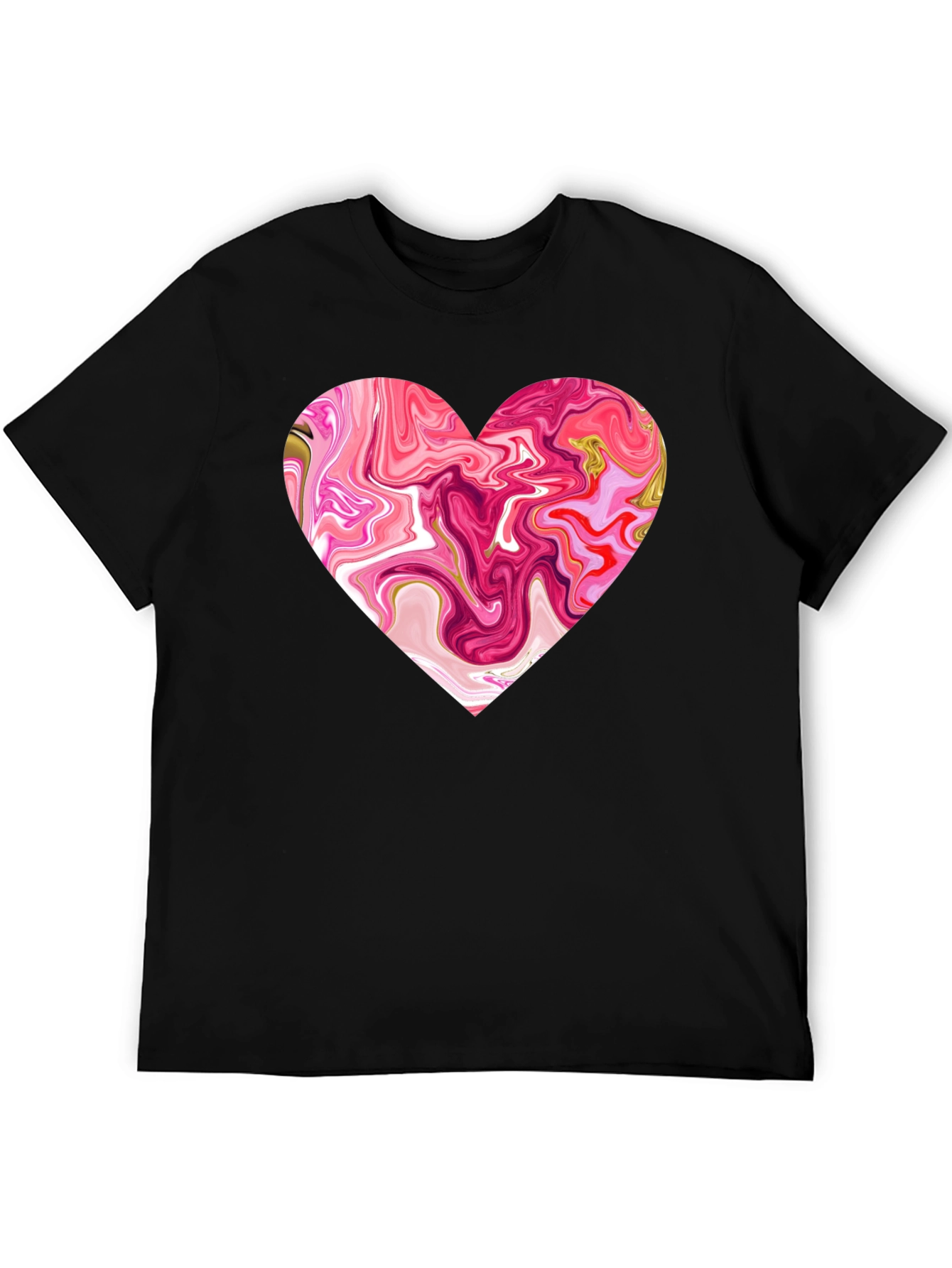 Black Heart Swirl Graphic Tee - Soft Cotton Blend view 5