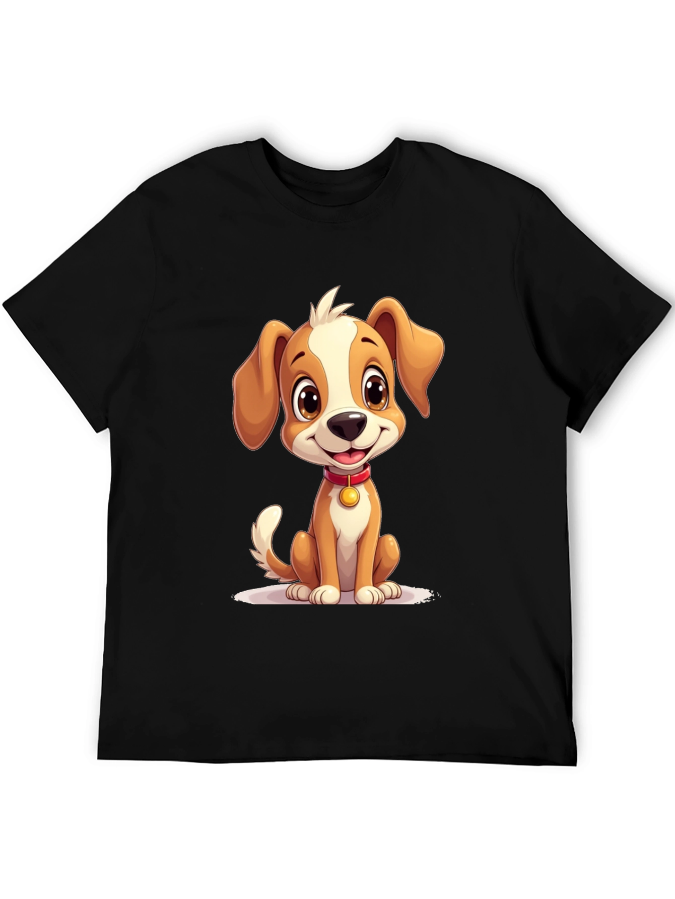 Black Cute Puppy Graphic T-Shirt - Soft Cotton Blend view 5