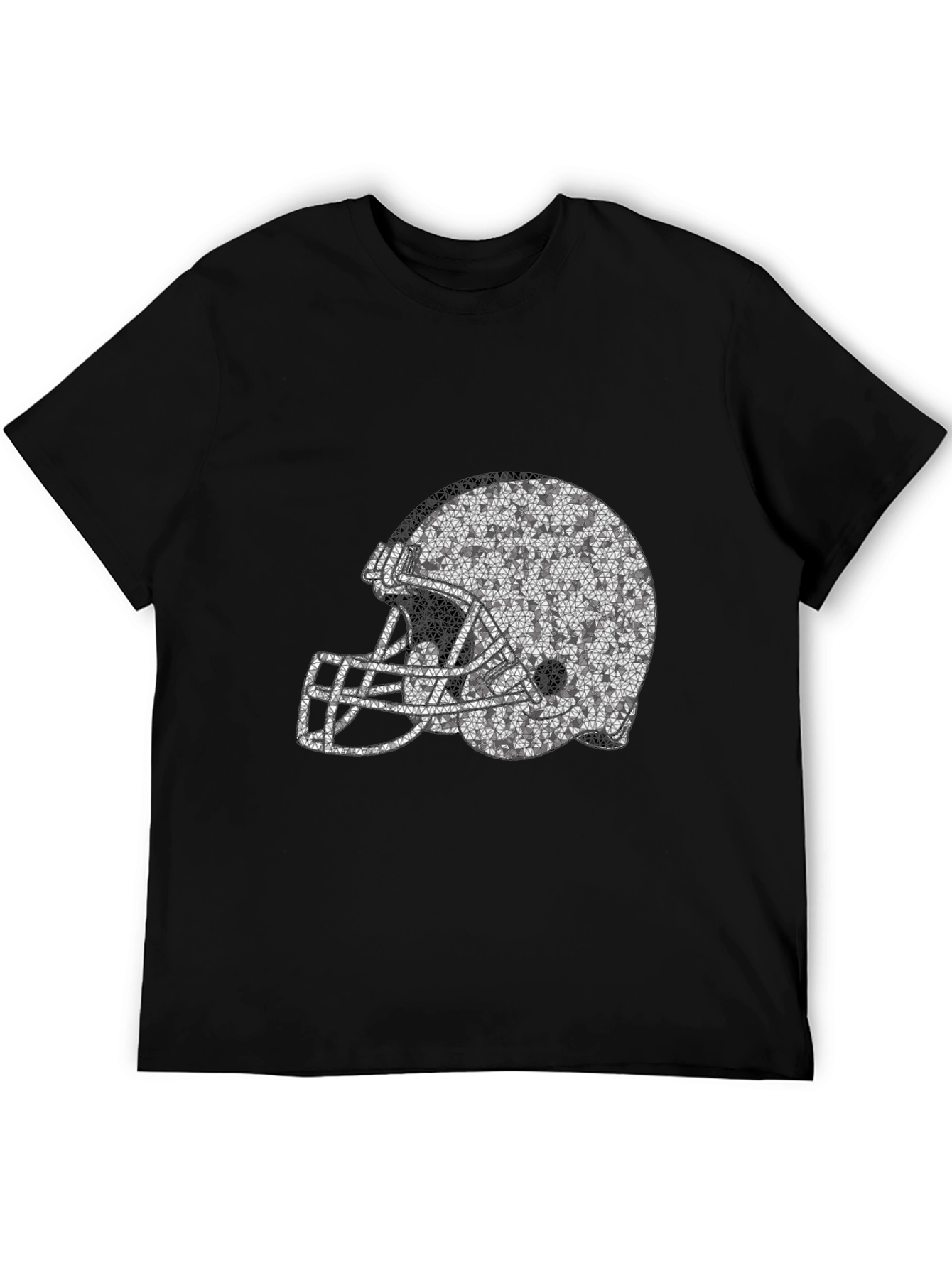 Black Football Helmet Graphic Tee - Black T-Shirt view 5