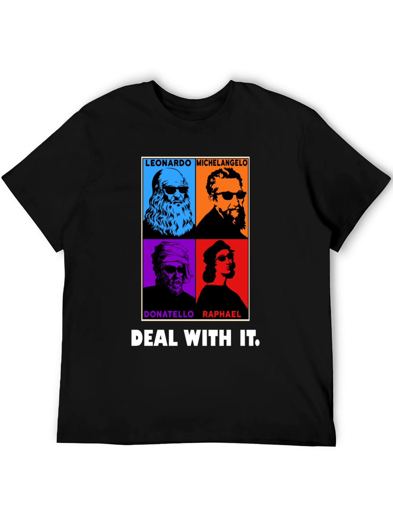 Black Deal With It Artist Tee - Leonardo, Michelangelo, Donatello, Raphael view 5