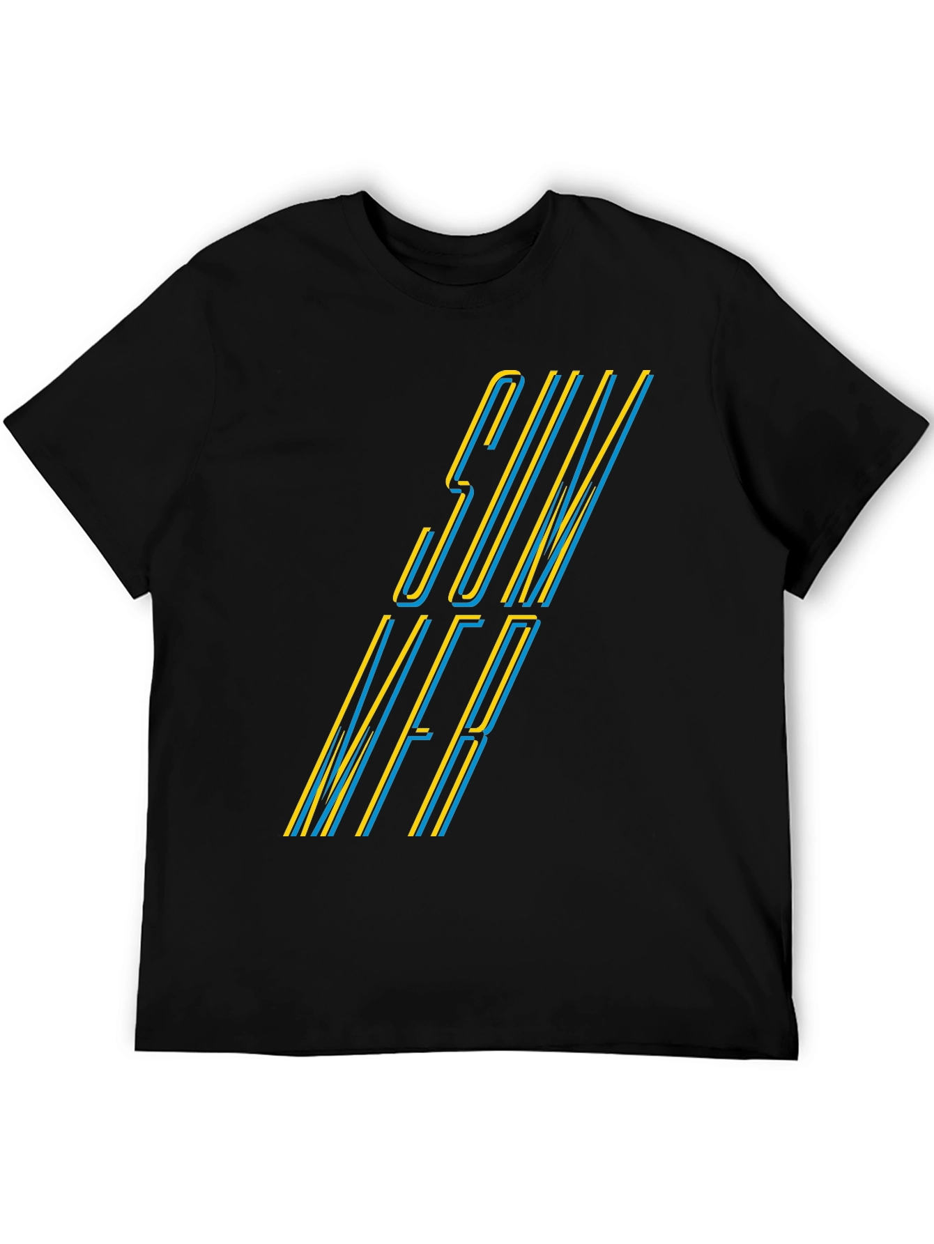 Black Stylish "SUMMER" Graphic Black T-Shirt view 5