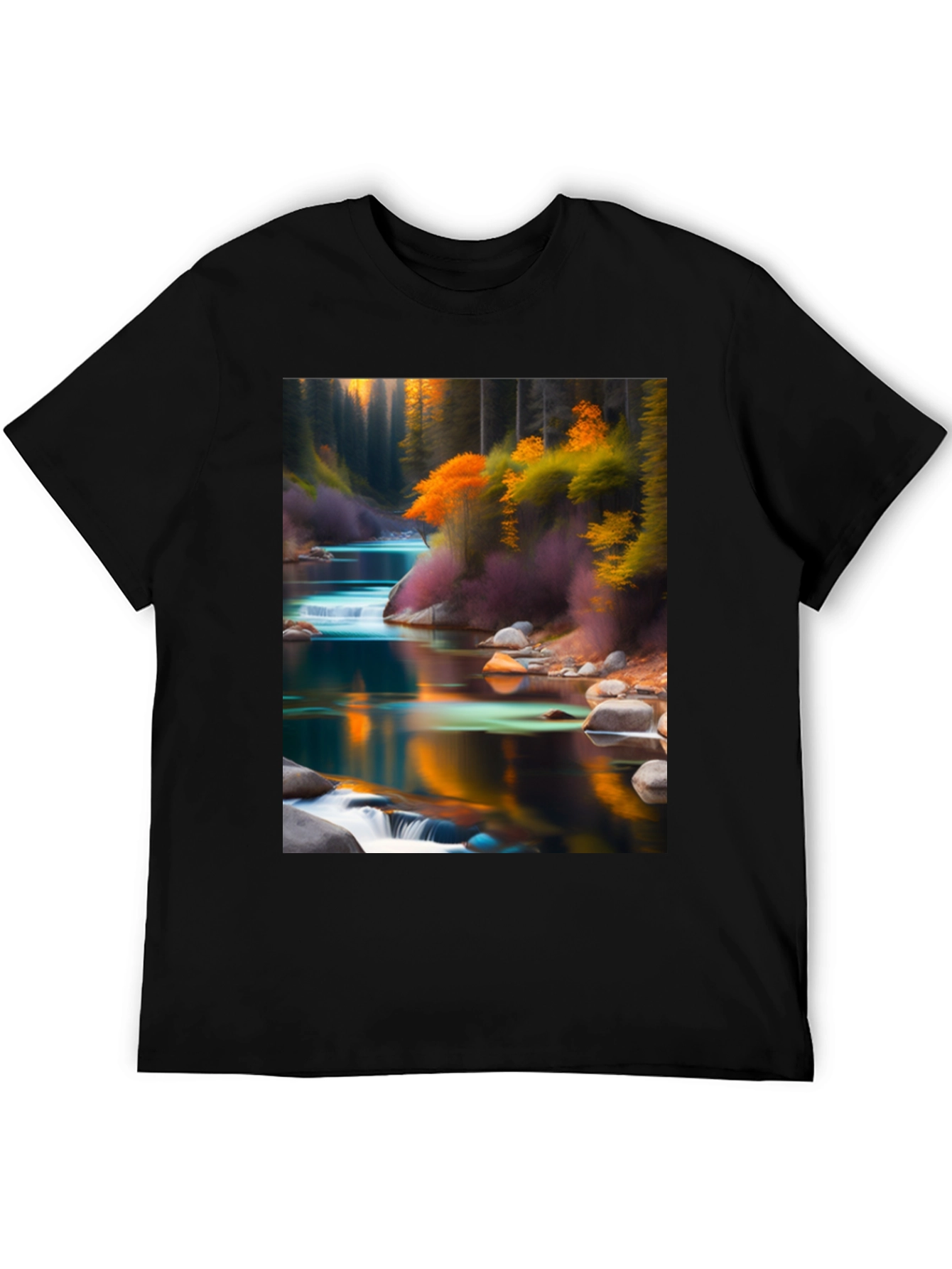 Black Nature's Reflection Black T-Shirt view 5