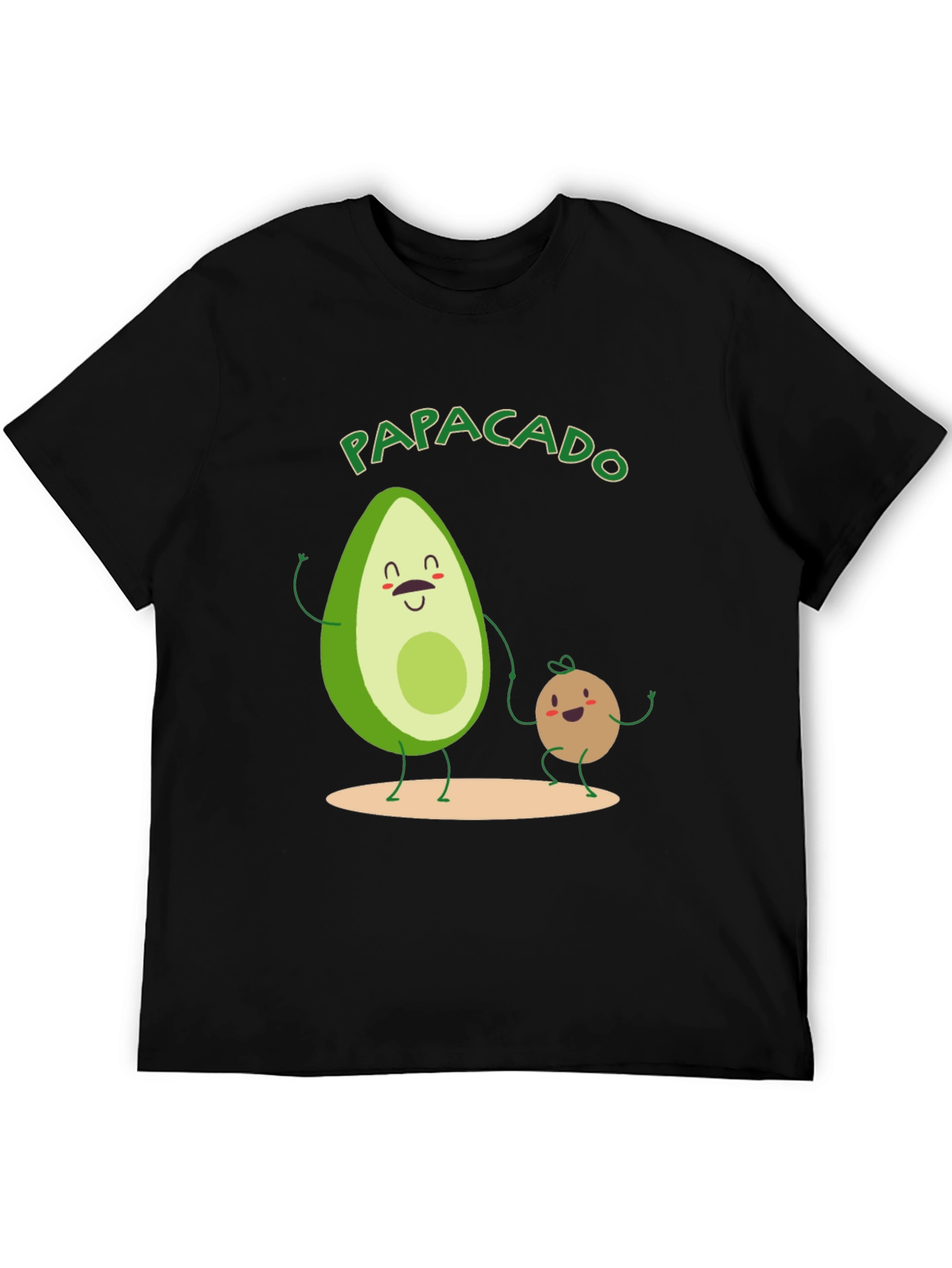 Black Papacado Men's T-Shirt - Avocado Dad Father's Day Tee view 5