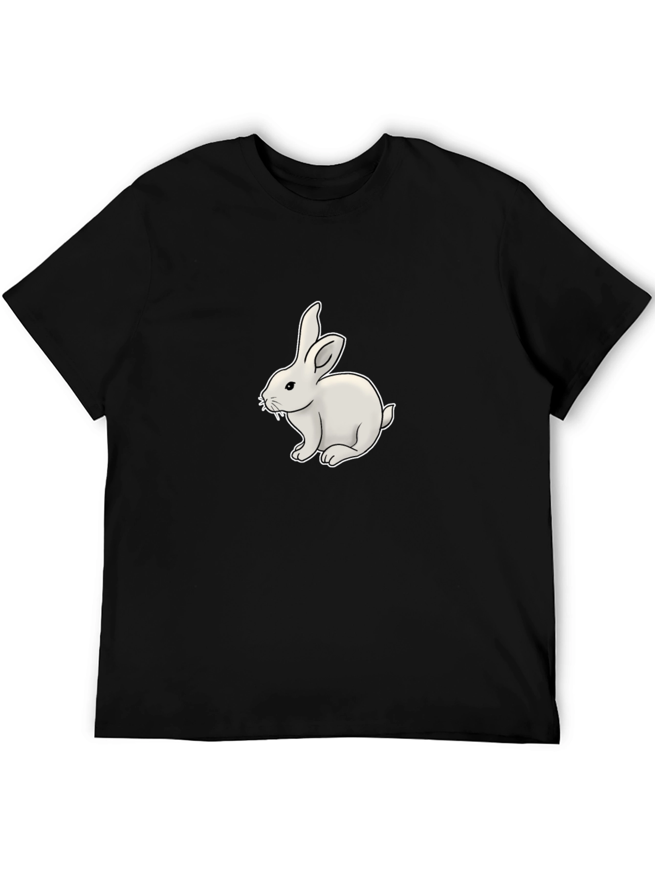 Black Bunny Graphic Tee - Black Cotton T-Shirt view 5