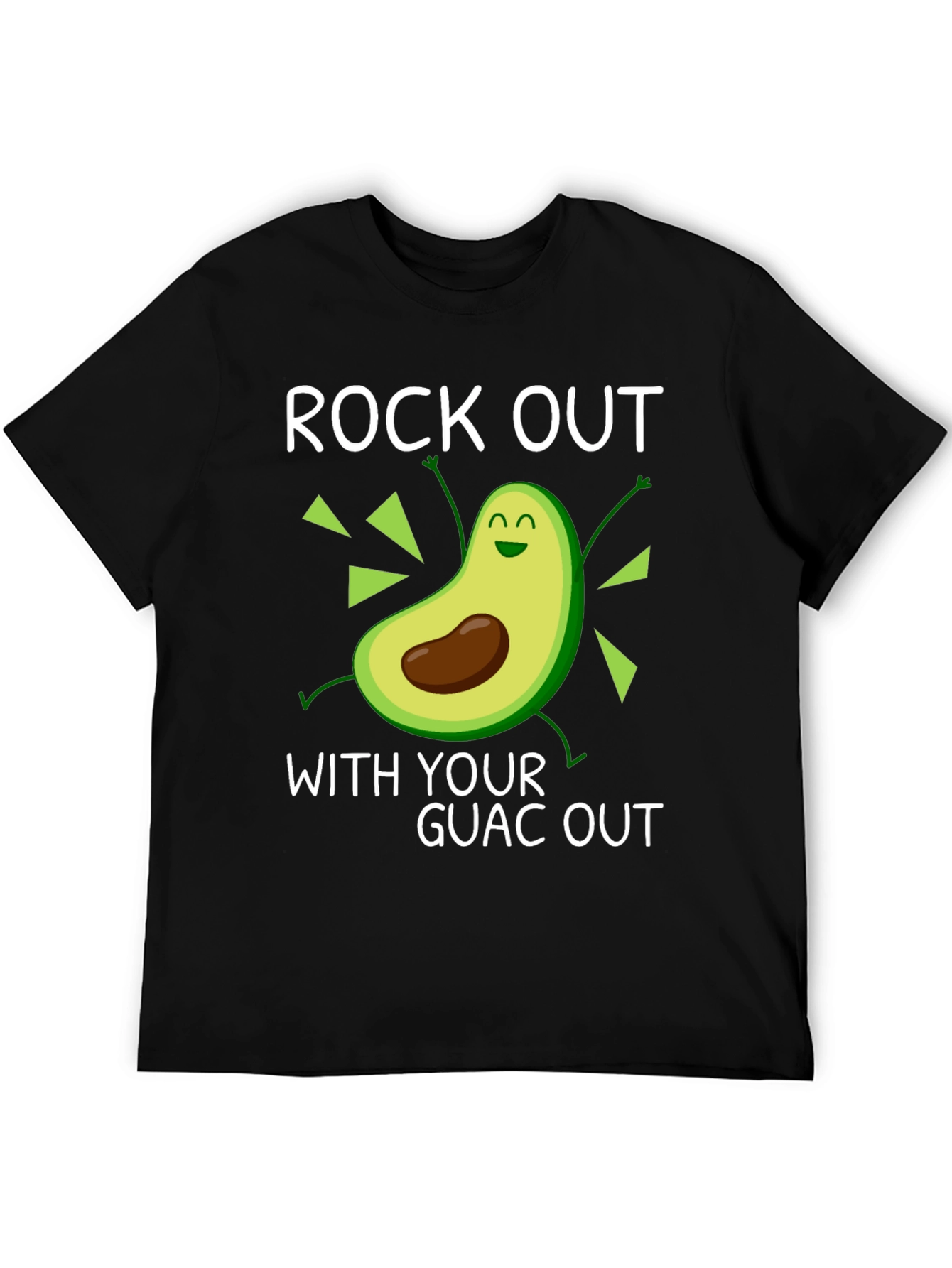 Black Rock Out With Your Guac Out Avocado Graphic Tee view 5