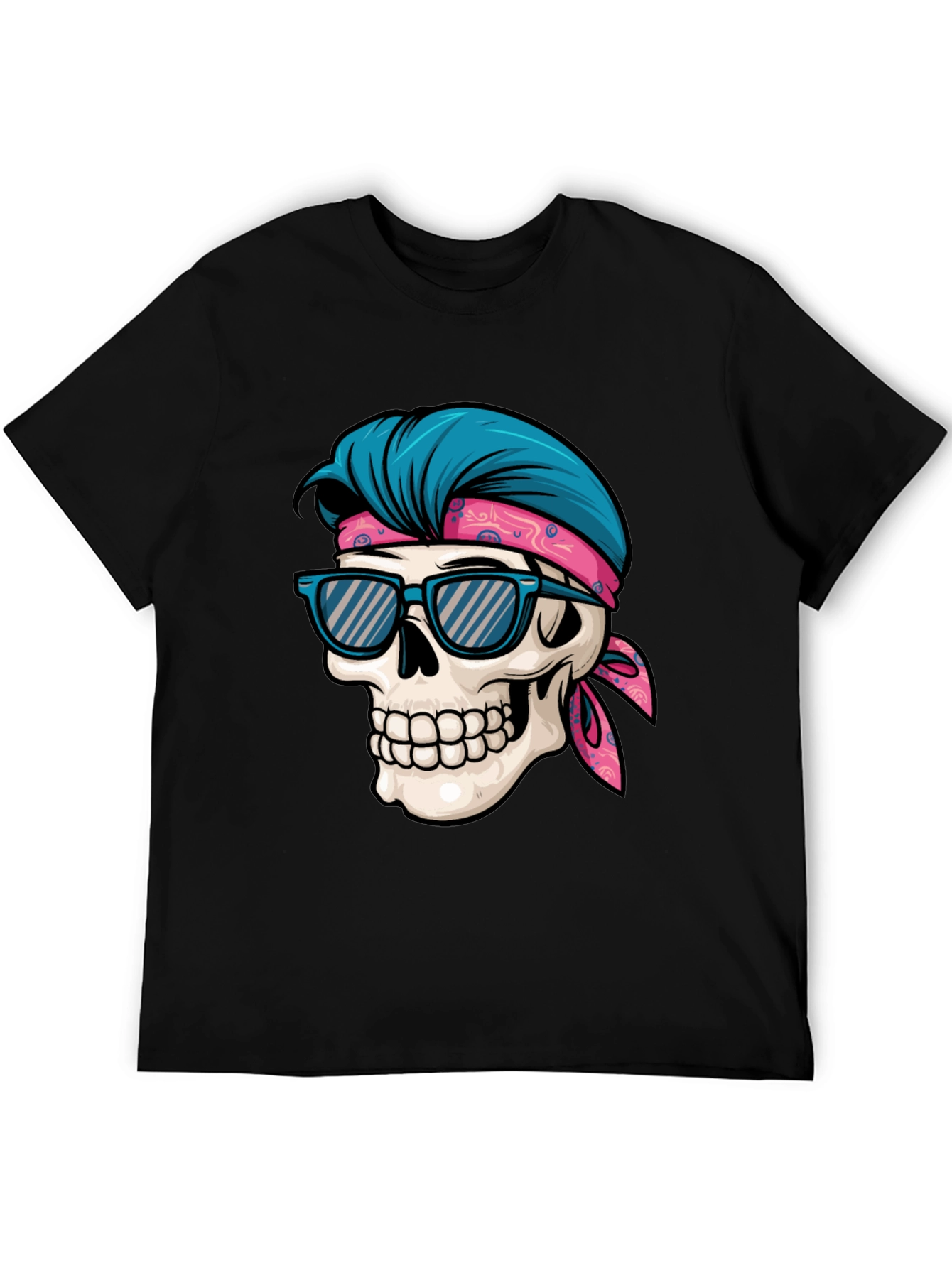 Black Skull Graphic Tee: Cool Summer Vibes view 5