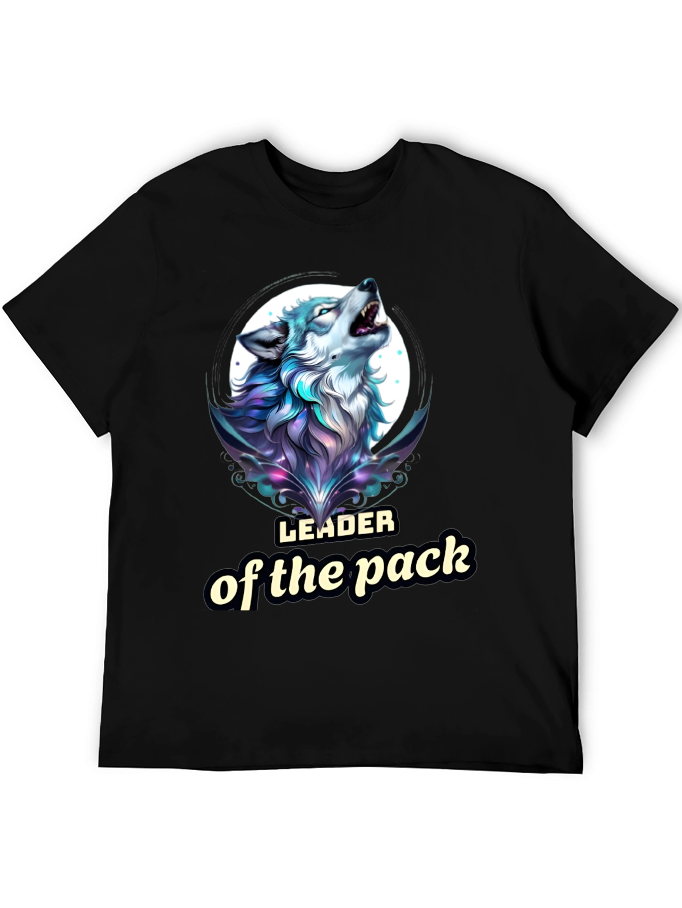 Black Leader of the Pack Wolf Graphic T-Shirt view 5