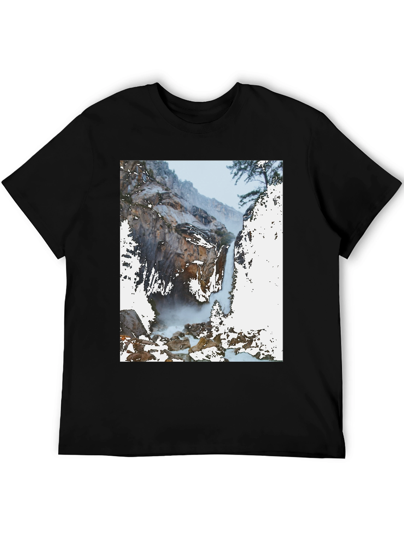 Black Waterfall Graphic Tee - Nature Lover's Apparel view 5