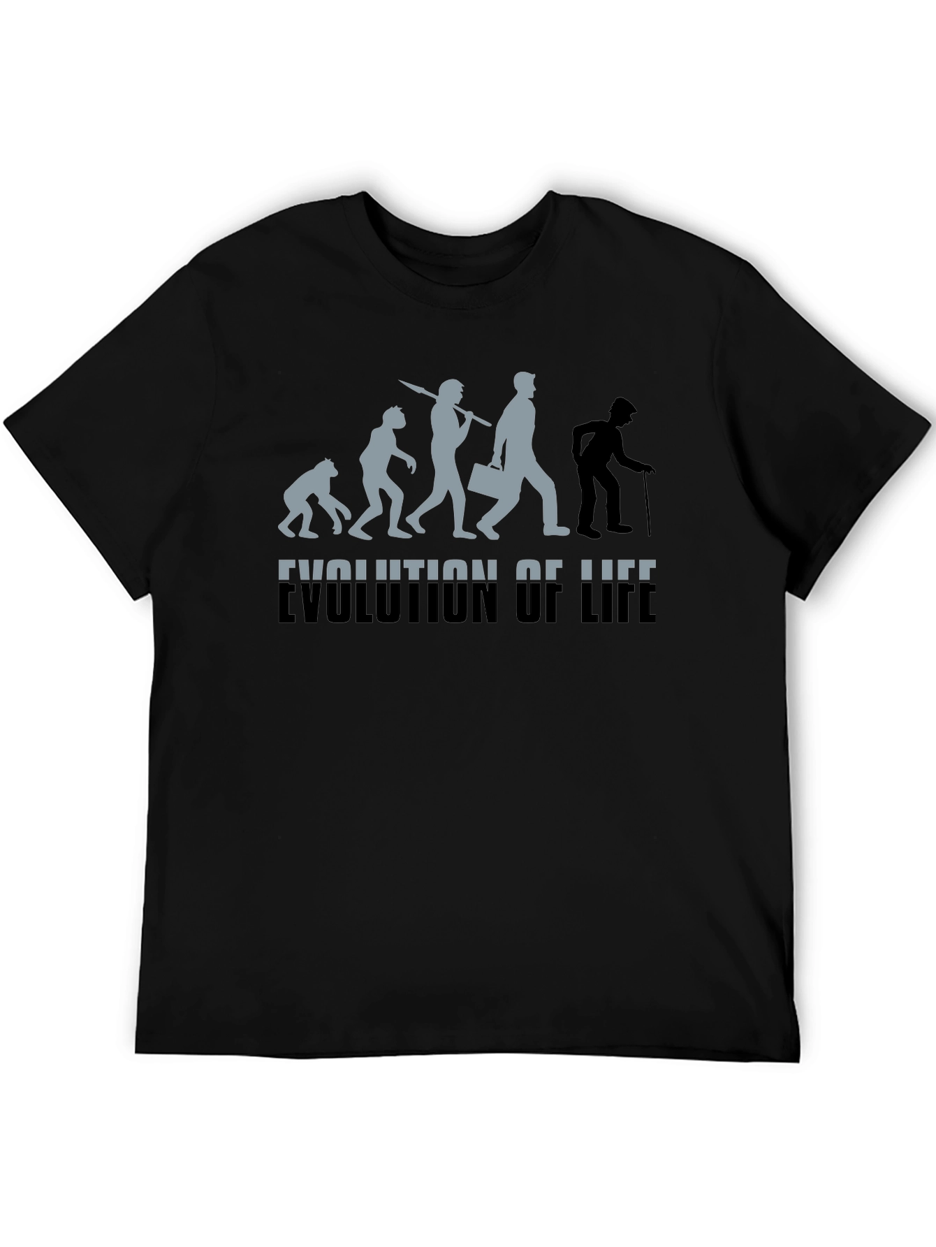 Black Evolution of Life Graphic T-Shirt view 5