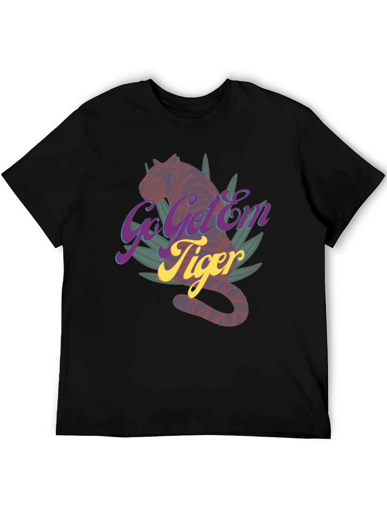 Black Go Get'Em Tiger Graphic Tee - Unique Design view 5