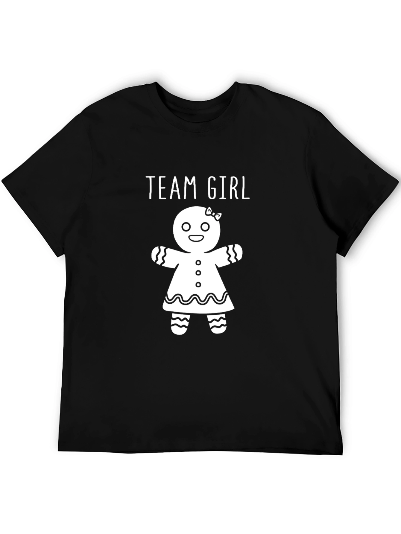 Black Team Girl Gingerbread Baby Shower T-Shirt view 5