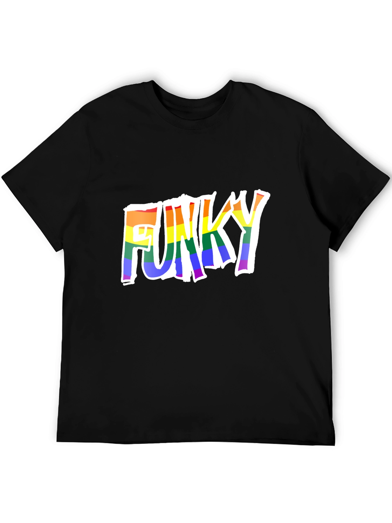 Black Funky Rainbow Pride T-Shirt view 5
