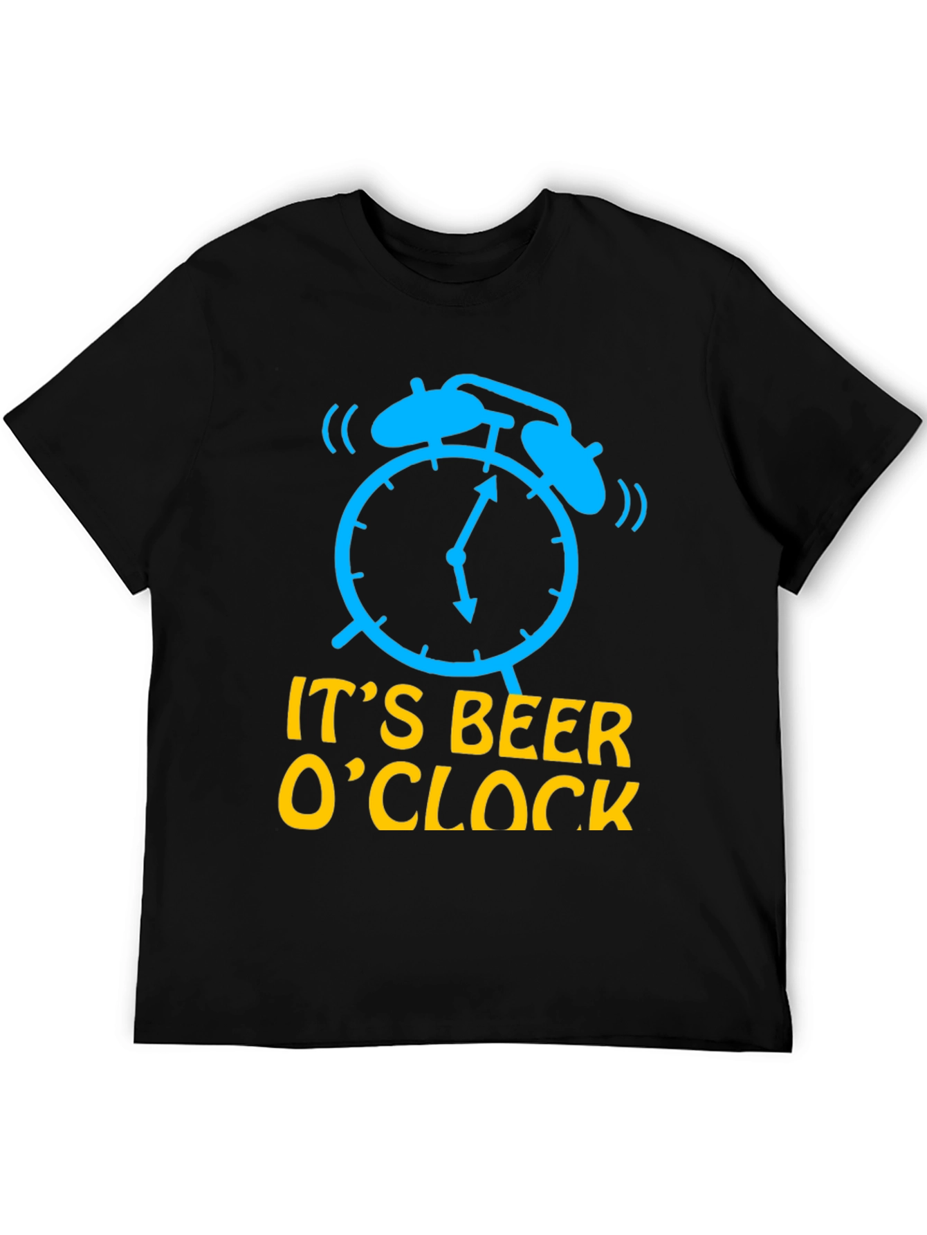 Black It's Beer O'Clock Men's Black T-Shirt view 5
