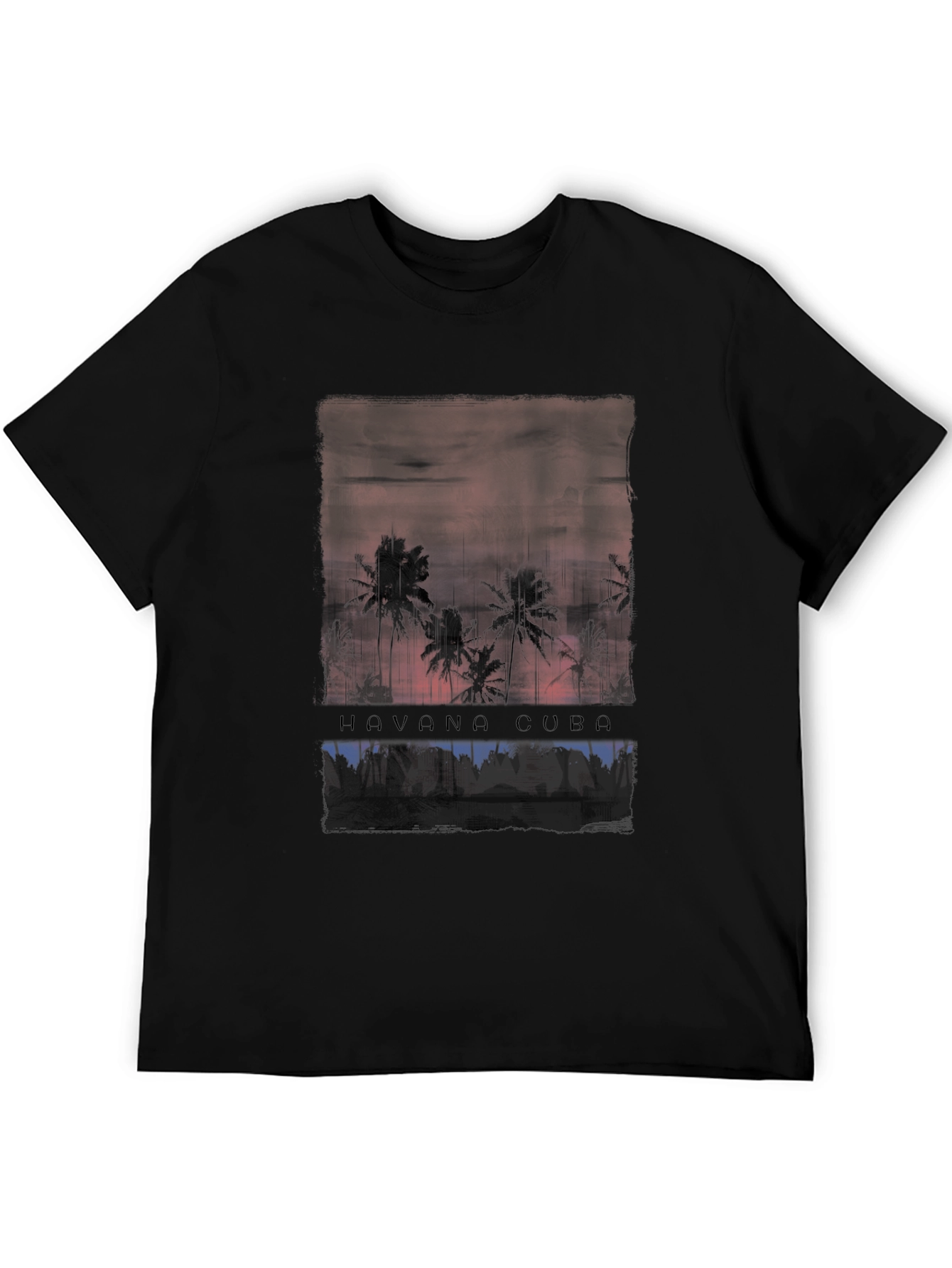 Havana Cuba Palm Tree Sunset Graphic Tee - 5