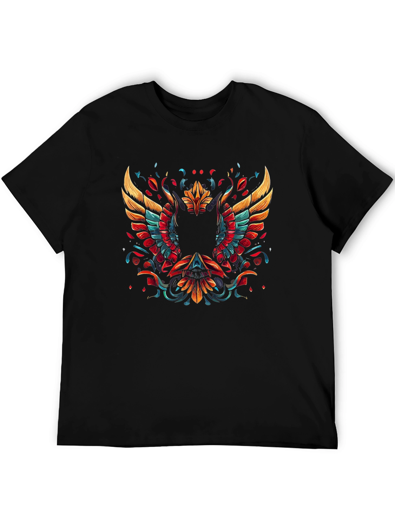 Black Phoenix Graphic Print Black T-Shirt view 5