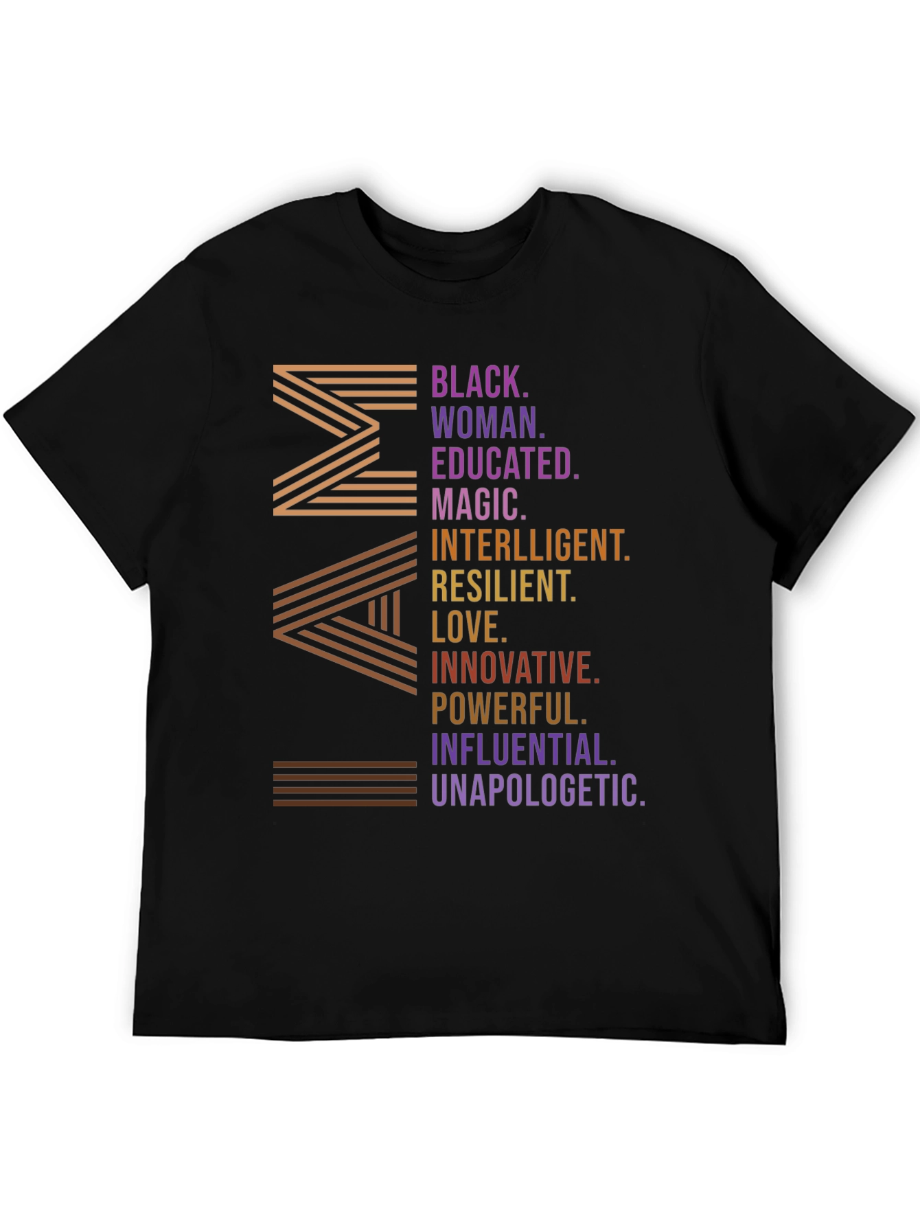 Black Empowered Black Woman Graphic T-Shirt view 5