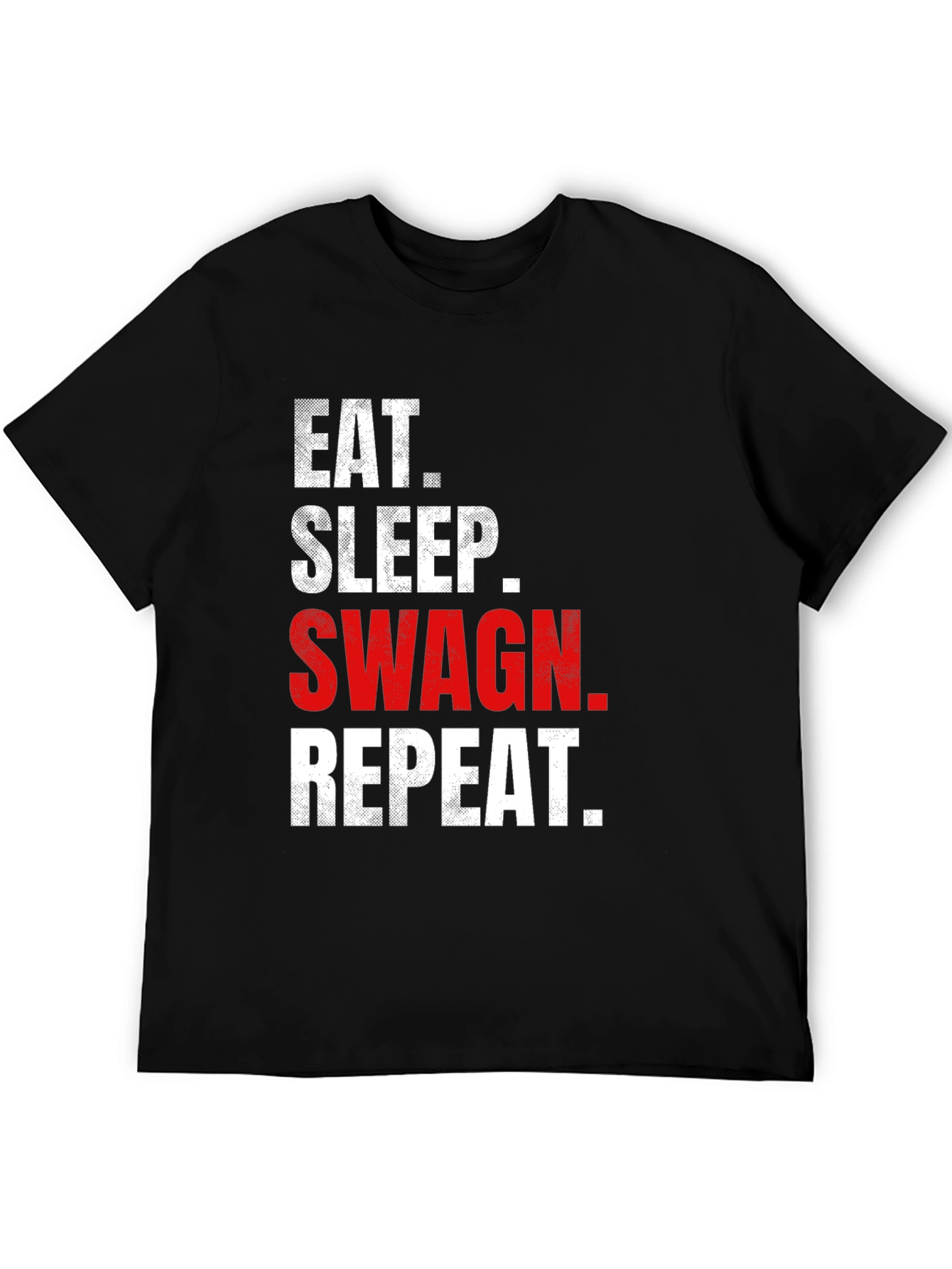 Black Eat Sleep Swag Repeat Black Graphic Tee view 5