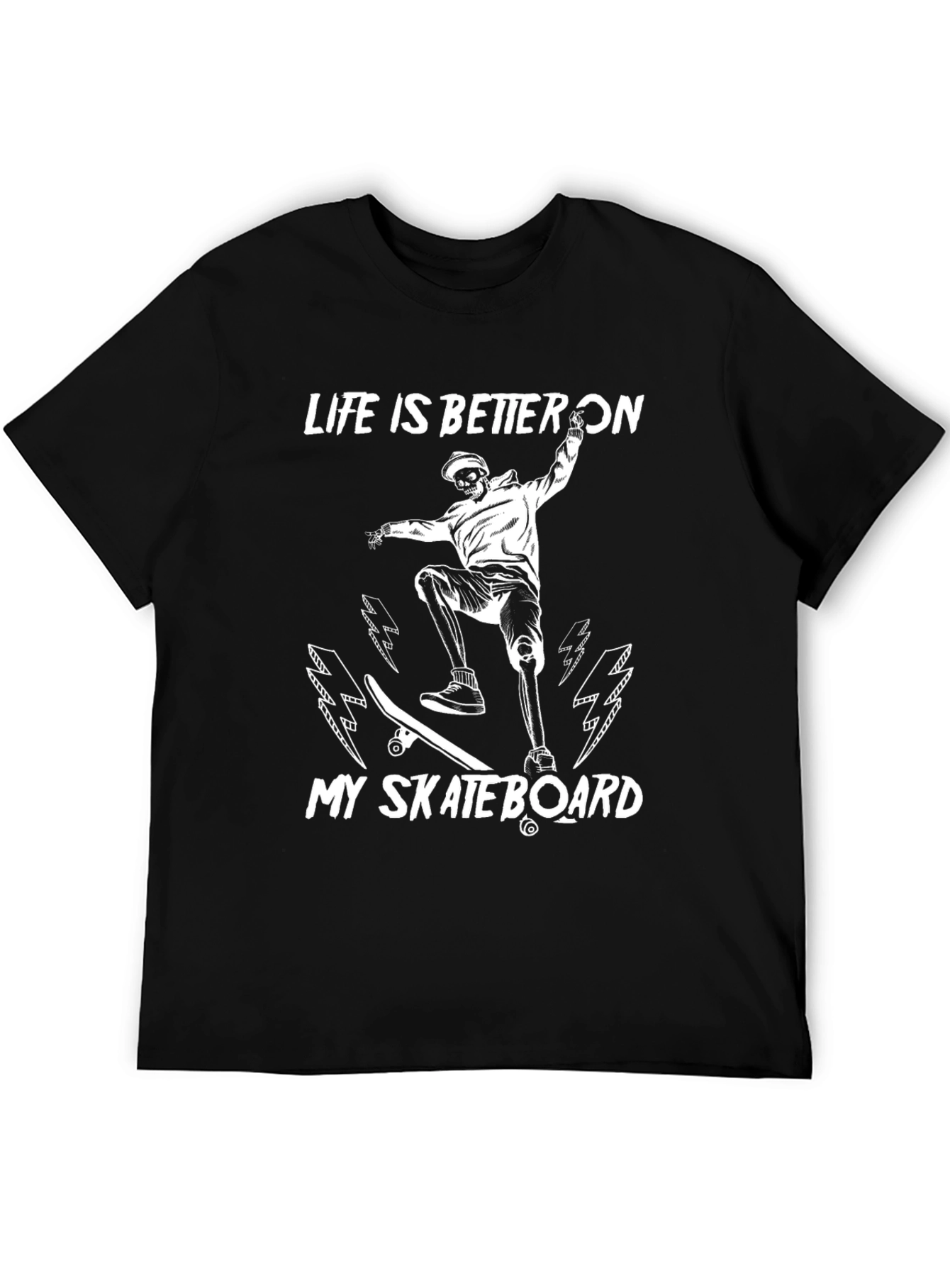 Black Life is Better On My Skateboard T-Shirt view 5