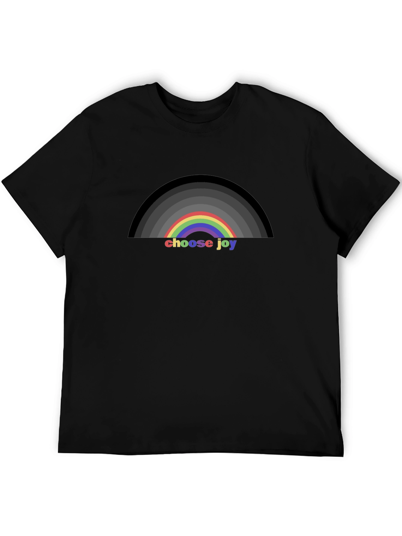 Black Choose Joy Rainbow T-Shirt - Positive Vibes Tee view 5