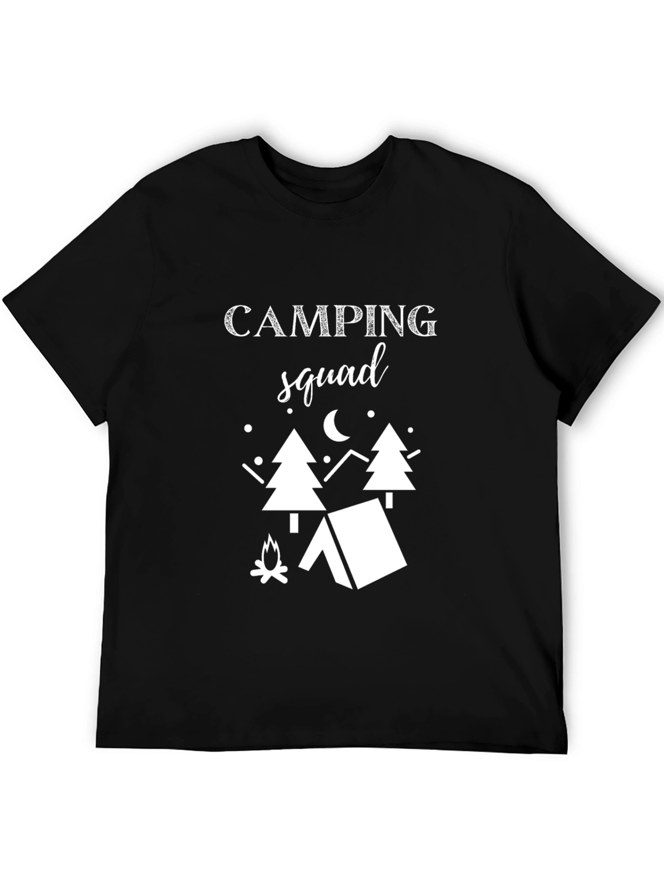 Black Camping Squad Graphic Tee - Black Unisex T-Shirt view 5