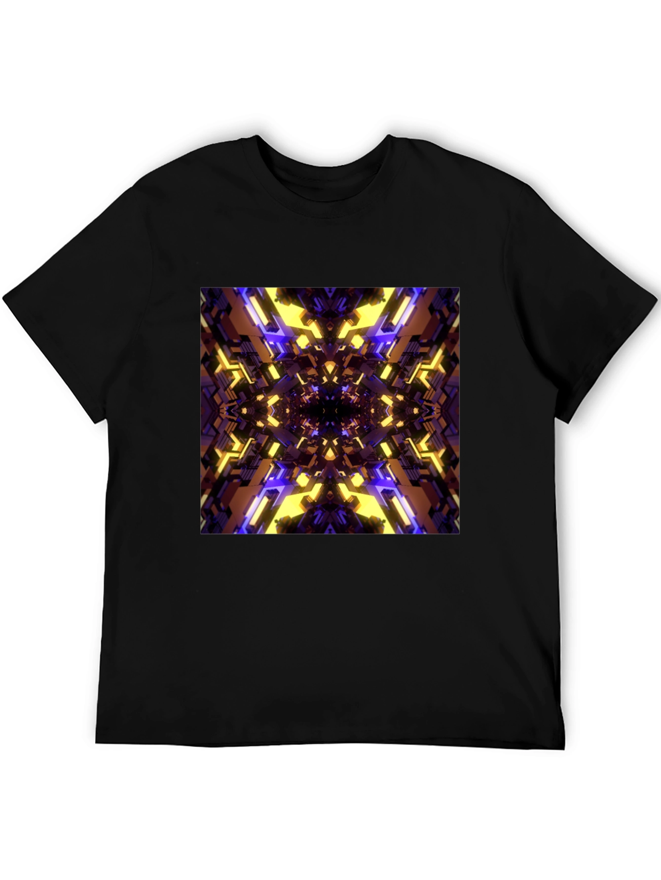 Black Abstract Graphic Print Black T-Shirt view 5