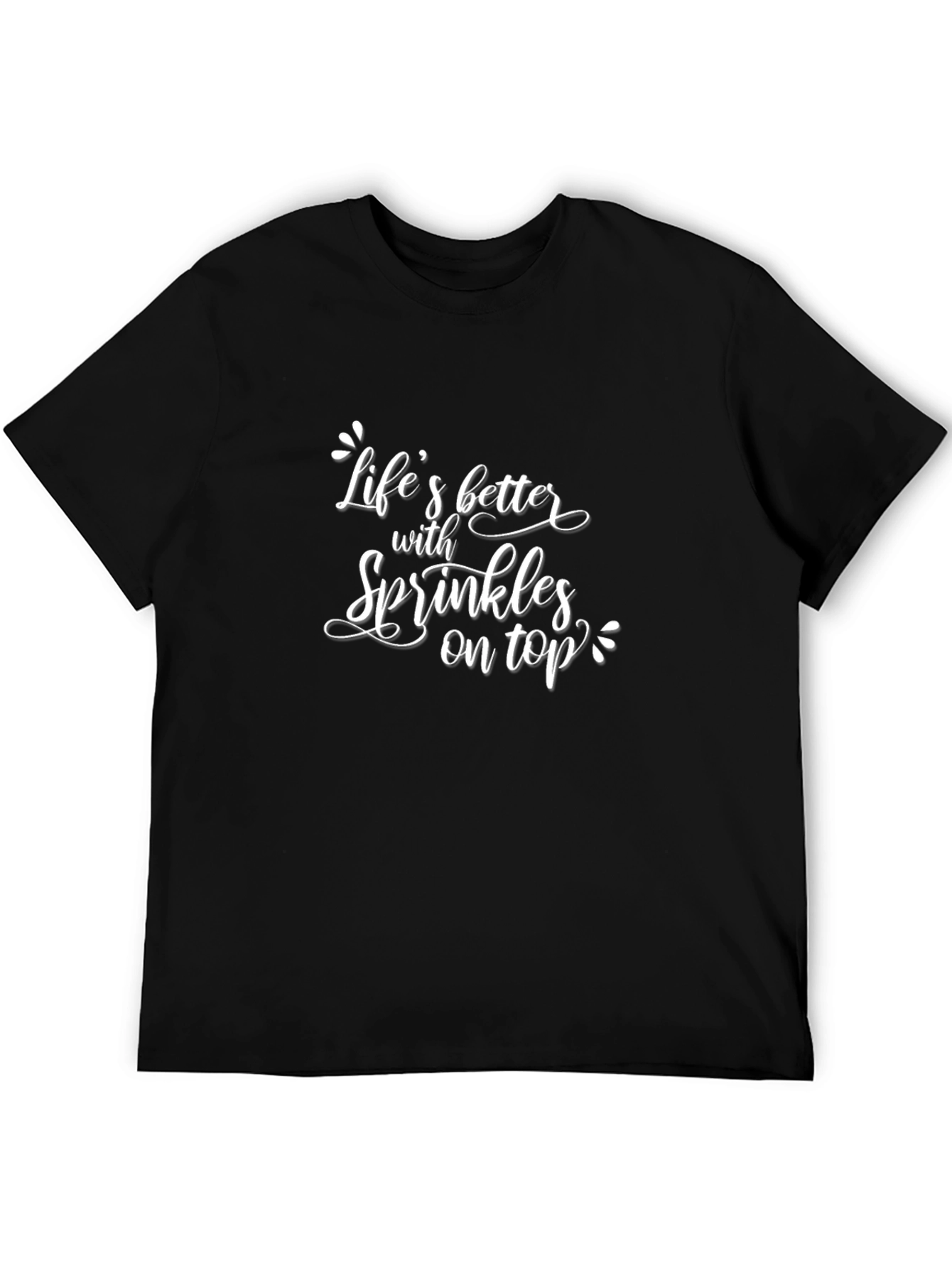 Black Life's Better With Sprinkles Black T-Shirt view 5