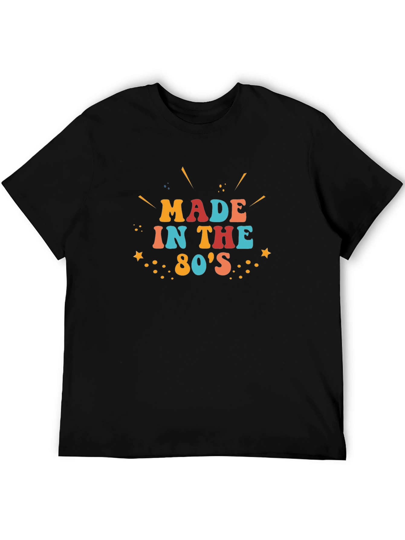 Black Retro "Made in the 80's" Black T-Shirt view 5
