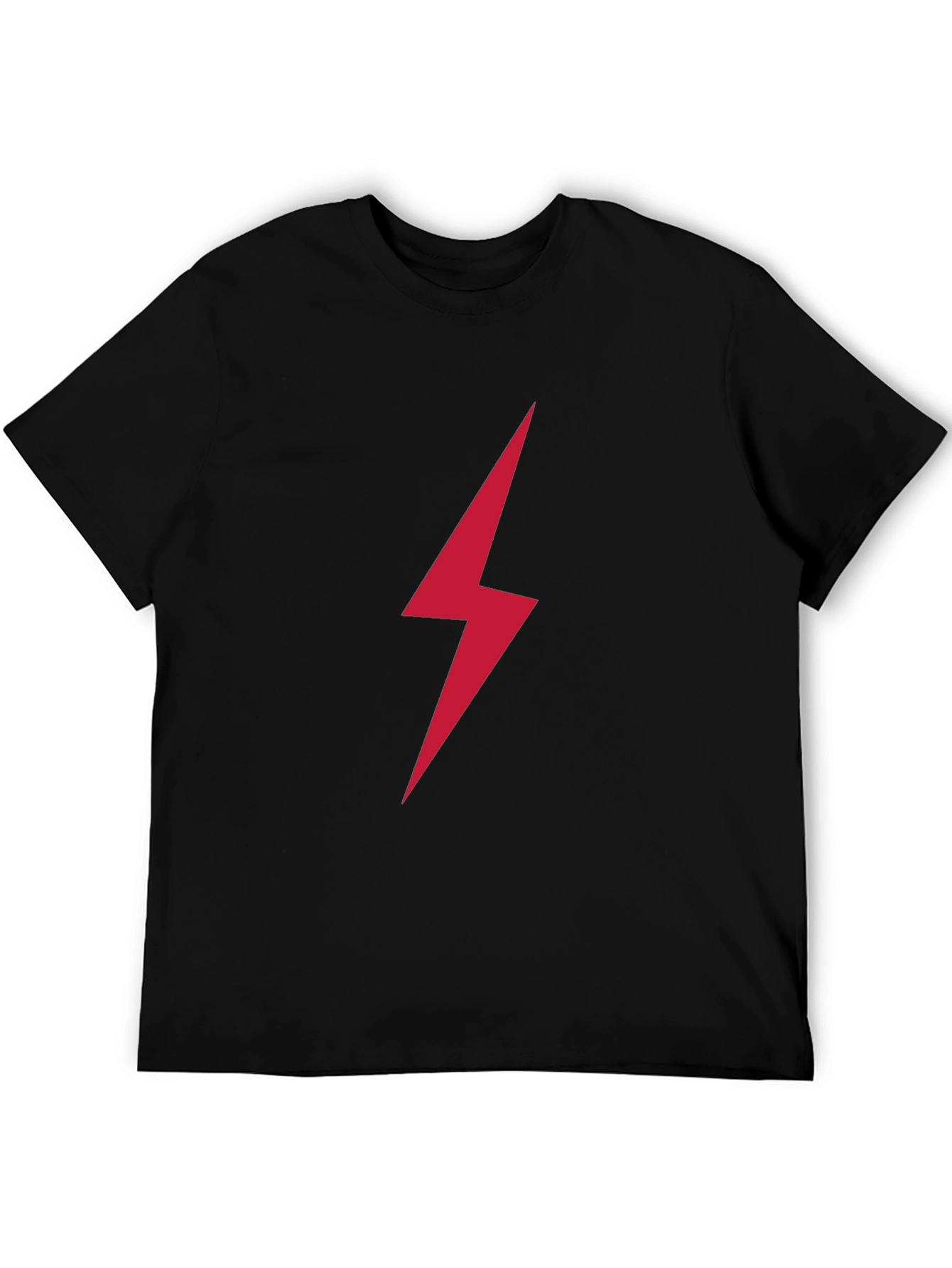 Black Red Lightning Bolt Graphic T-Shirt view 5