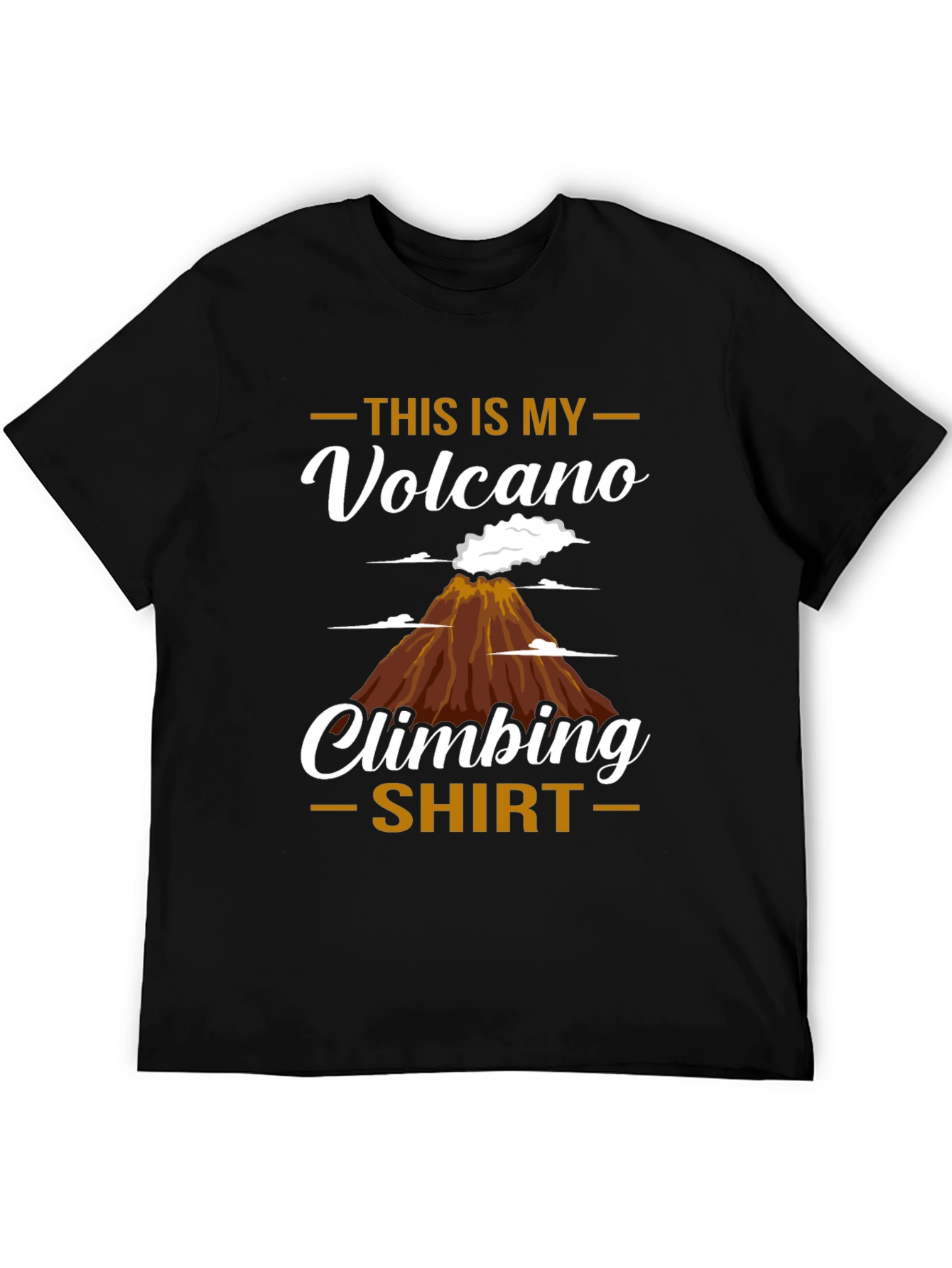 Black Volcano Climbing T-Shirt - Unique Design view 5
