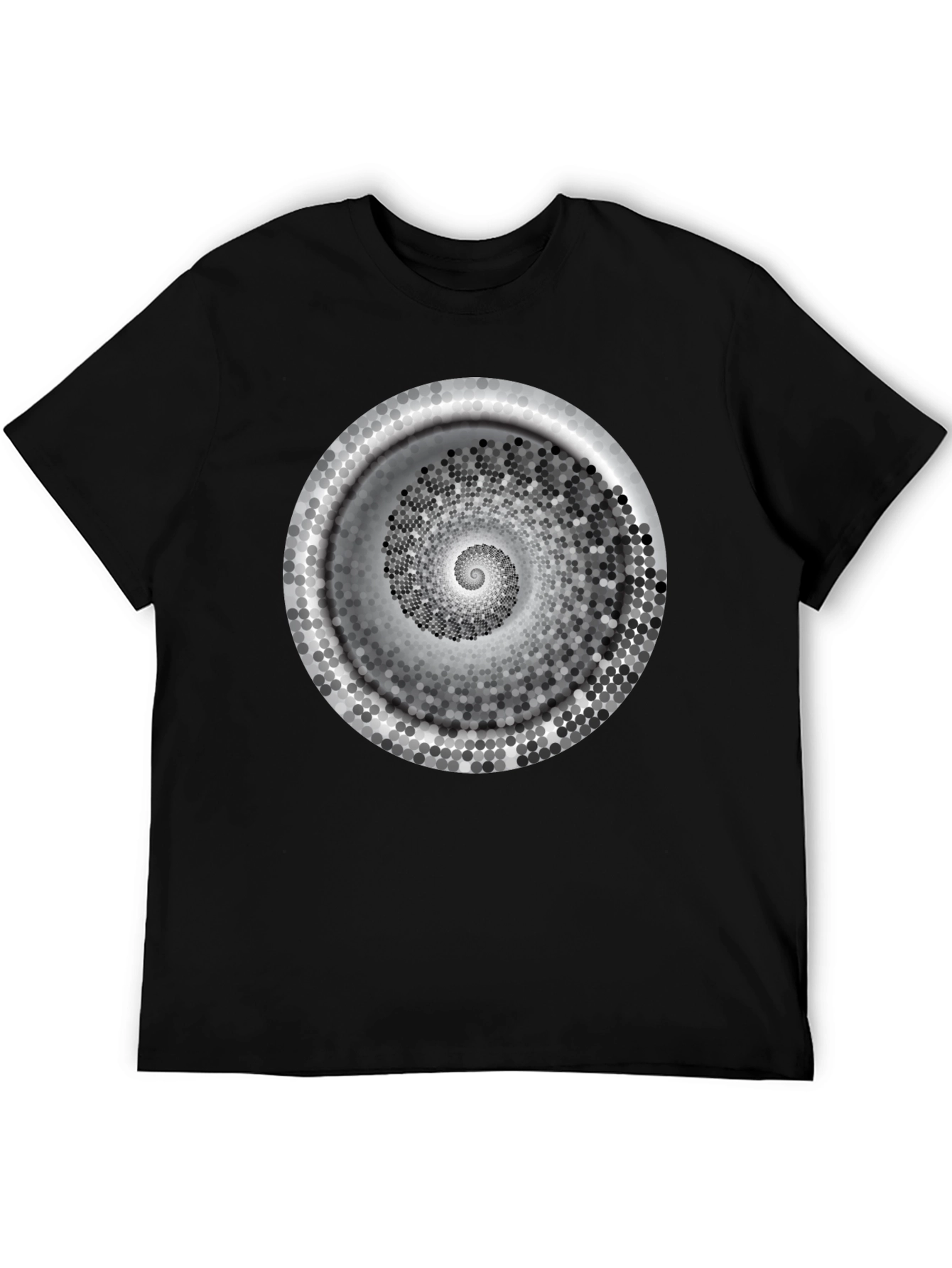 Black Hypnotic Spiral Graphic Tee - Modern Black T-Shirt view 5