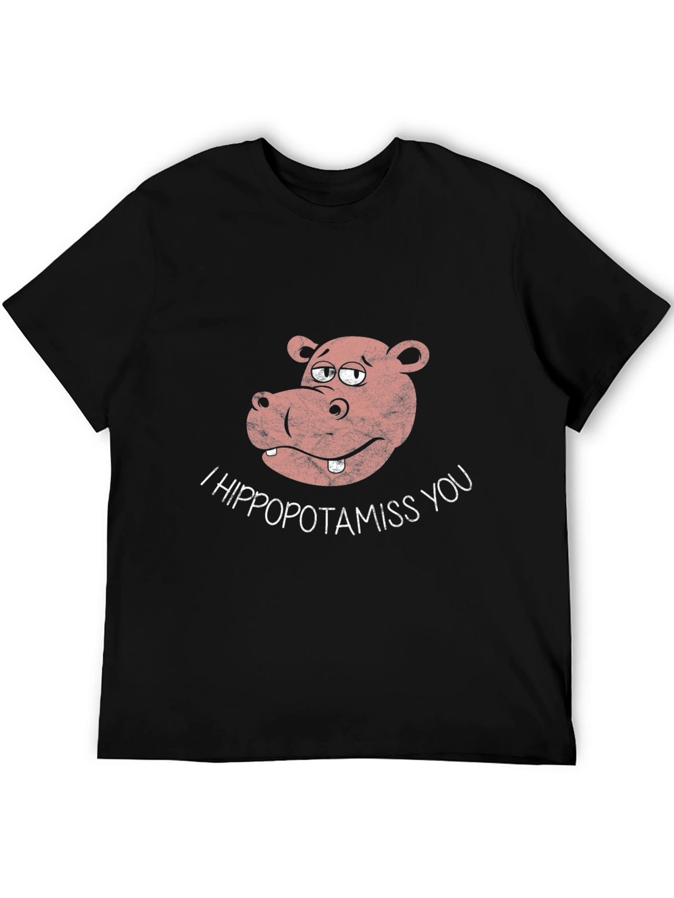 Black I Hippopotamiss You Black T-Shirt view 5