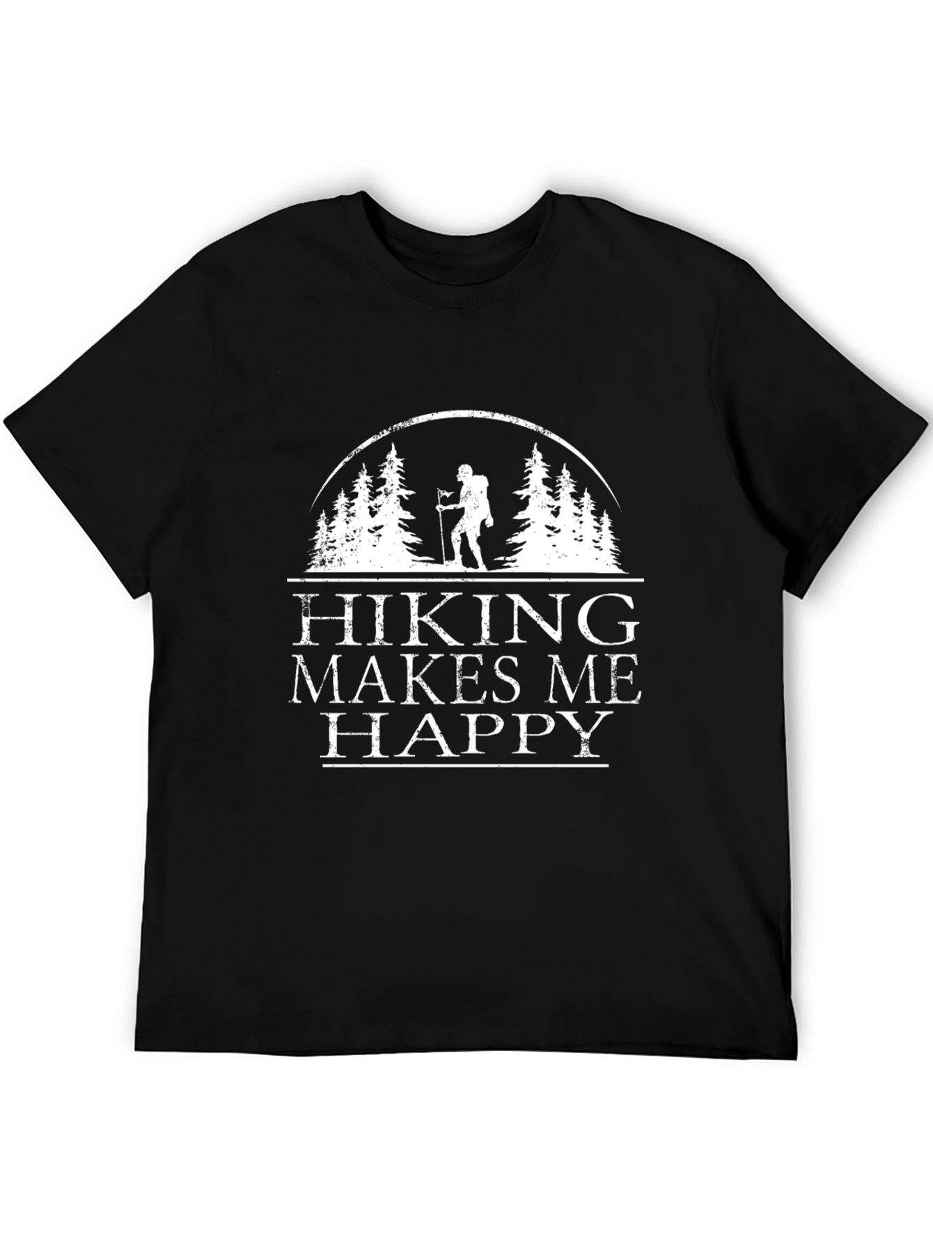 Black Hiking Makes Me Happy T-Shirt view 5