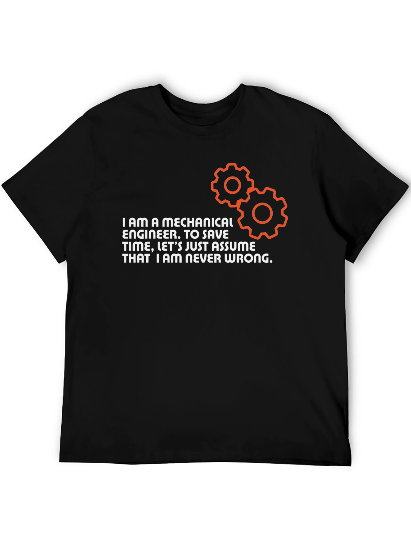Black Mechanical Engineer T-Shirt - Never Wrong view 5