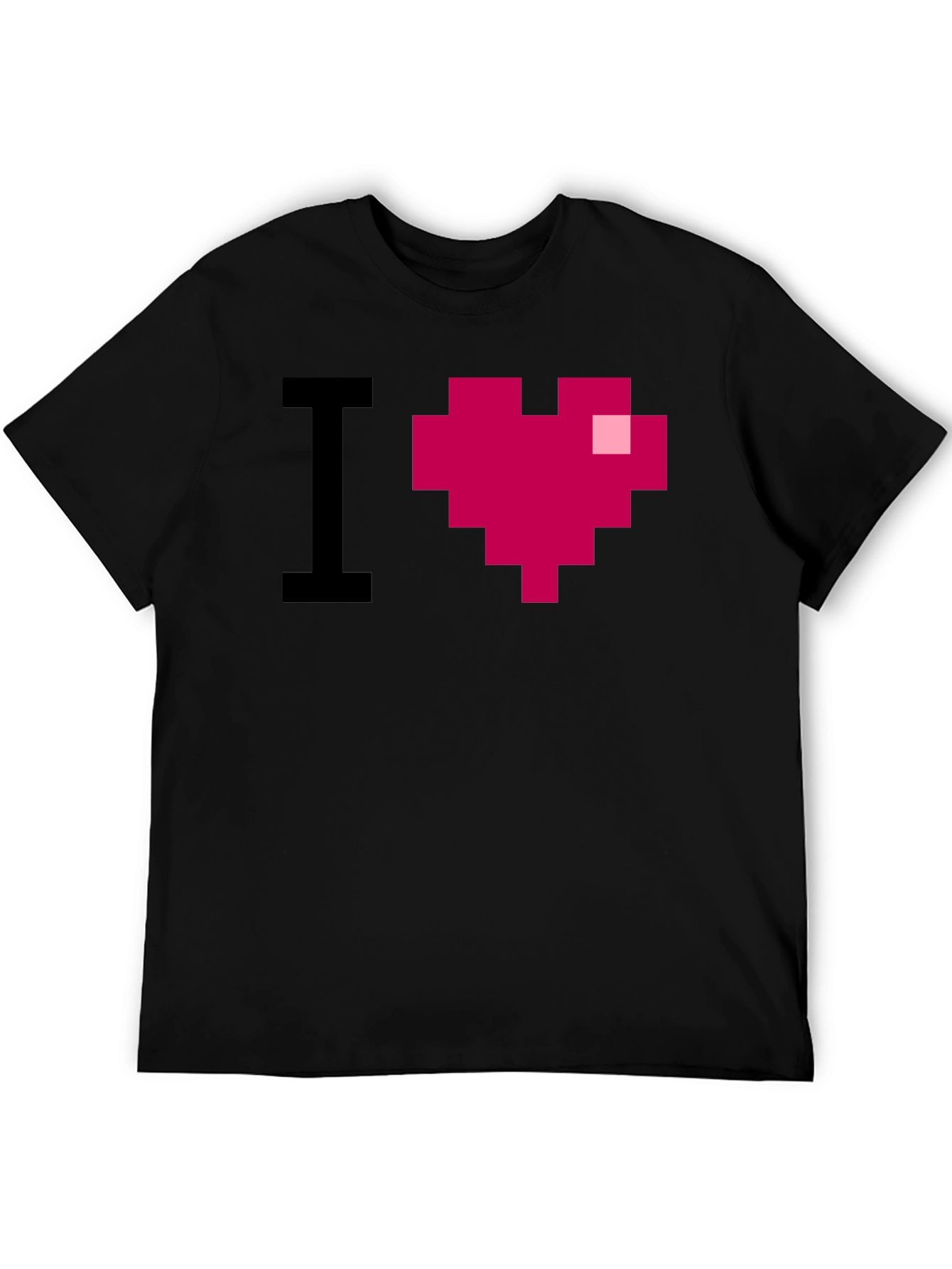 Black I Heart Pixel Art Graphic Tee view 5