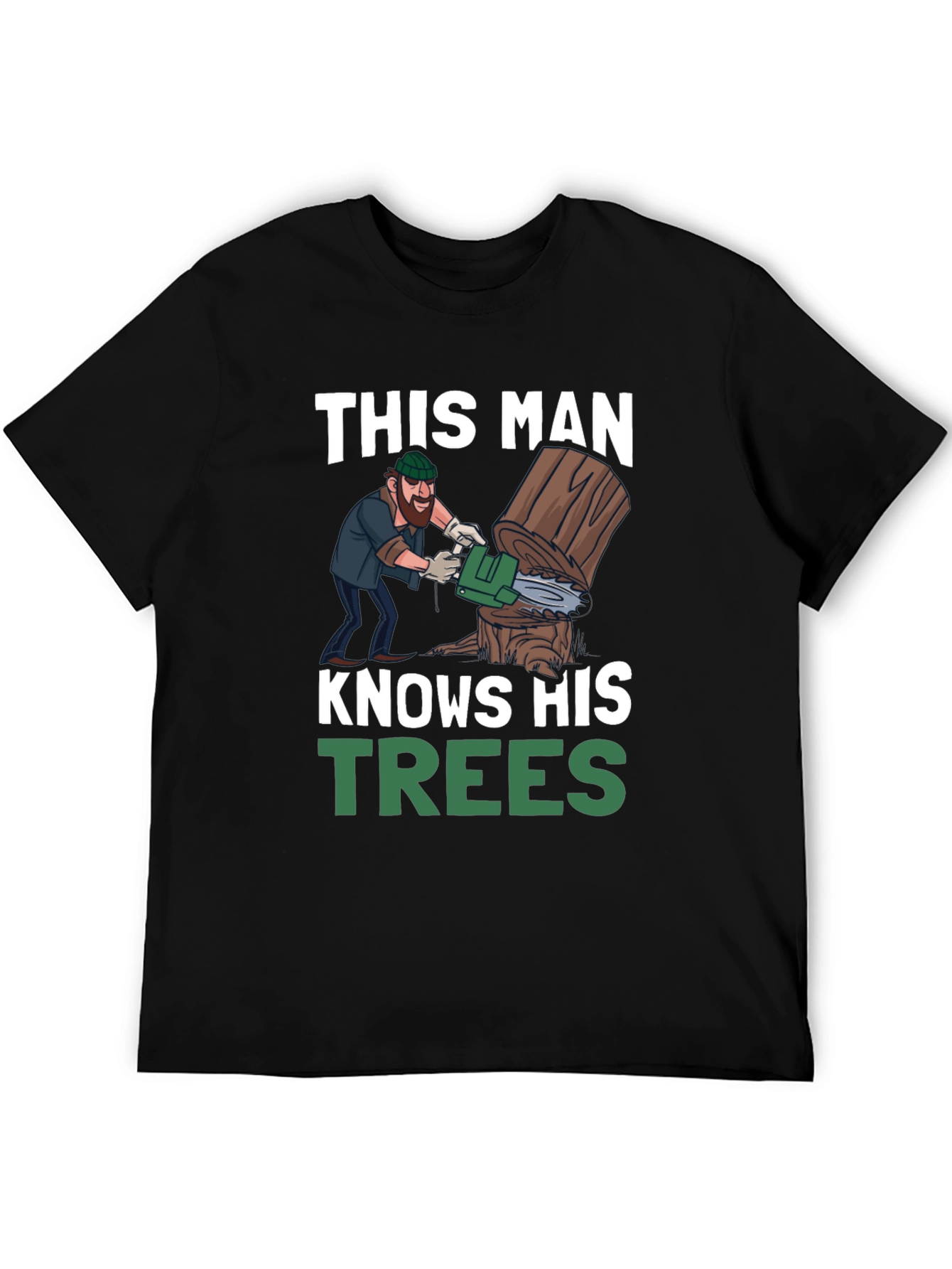 Black This Man Knows His Trees Graphic T-Shirt view 5
