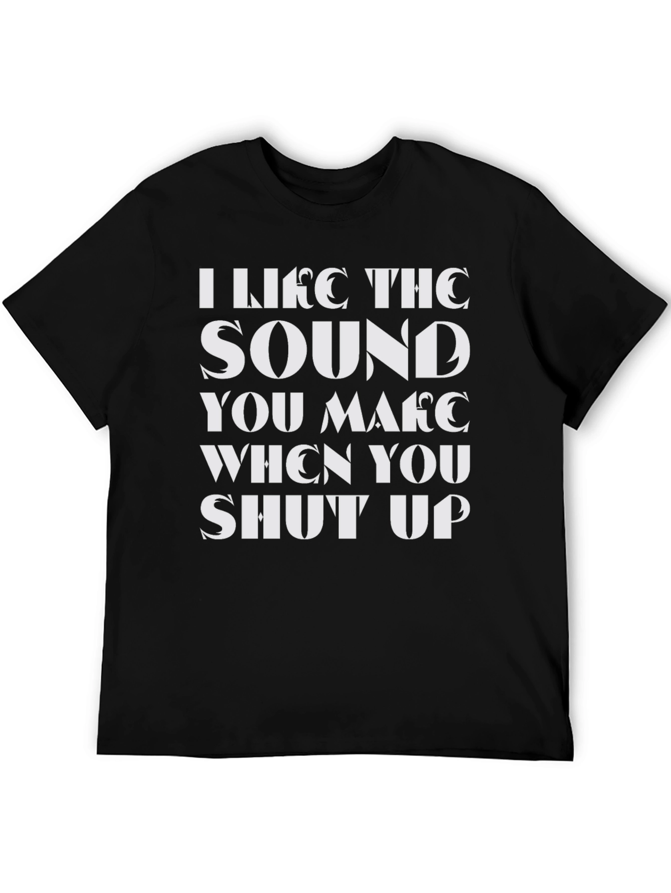 Black Sarcastic Humor Graphic Tee - Shut Up view 5